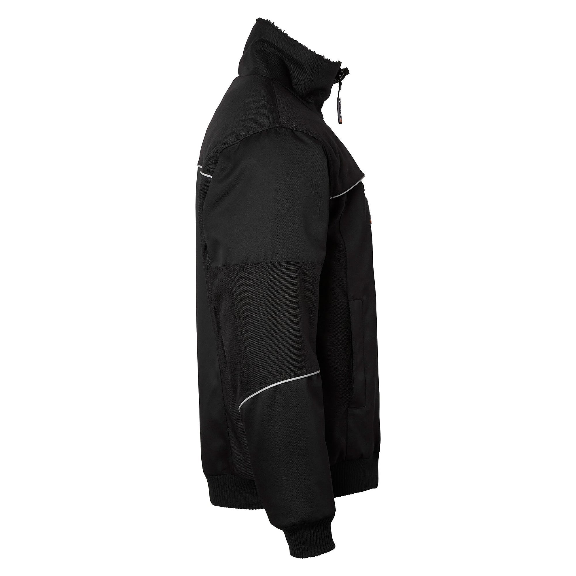 Gefütterte Winterjacke 5126 mit Nylonverstärkung und Reflexbesätzen, Unisex, schwarz - Top Swede 1000929001