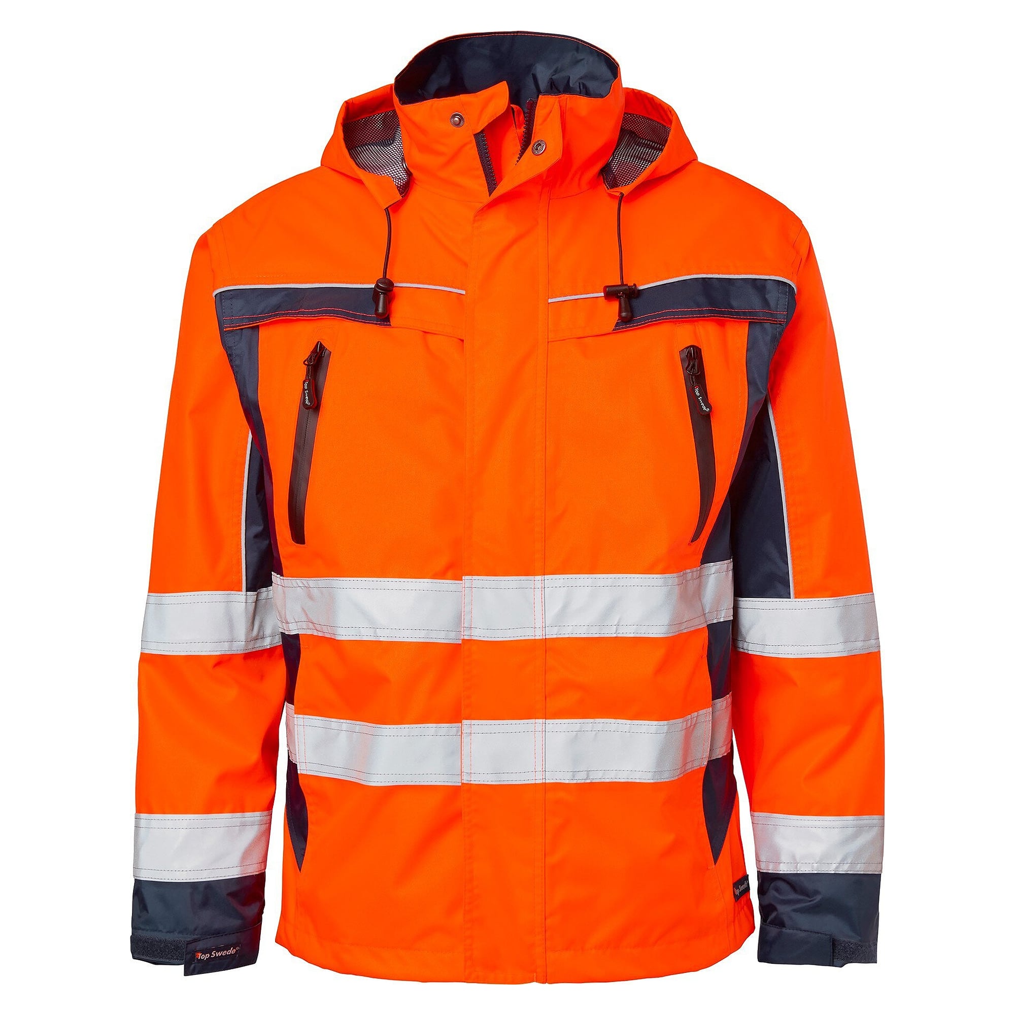 Veste shell haute visibilité 5217, EN ISO 20471 classe 3, orange fluo et bleu marine - Top Swede 1000930991