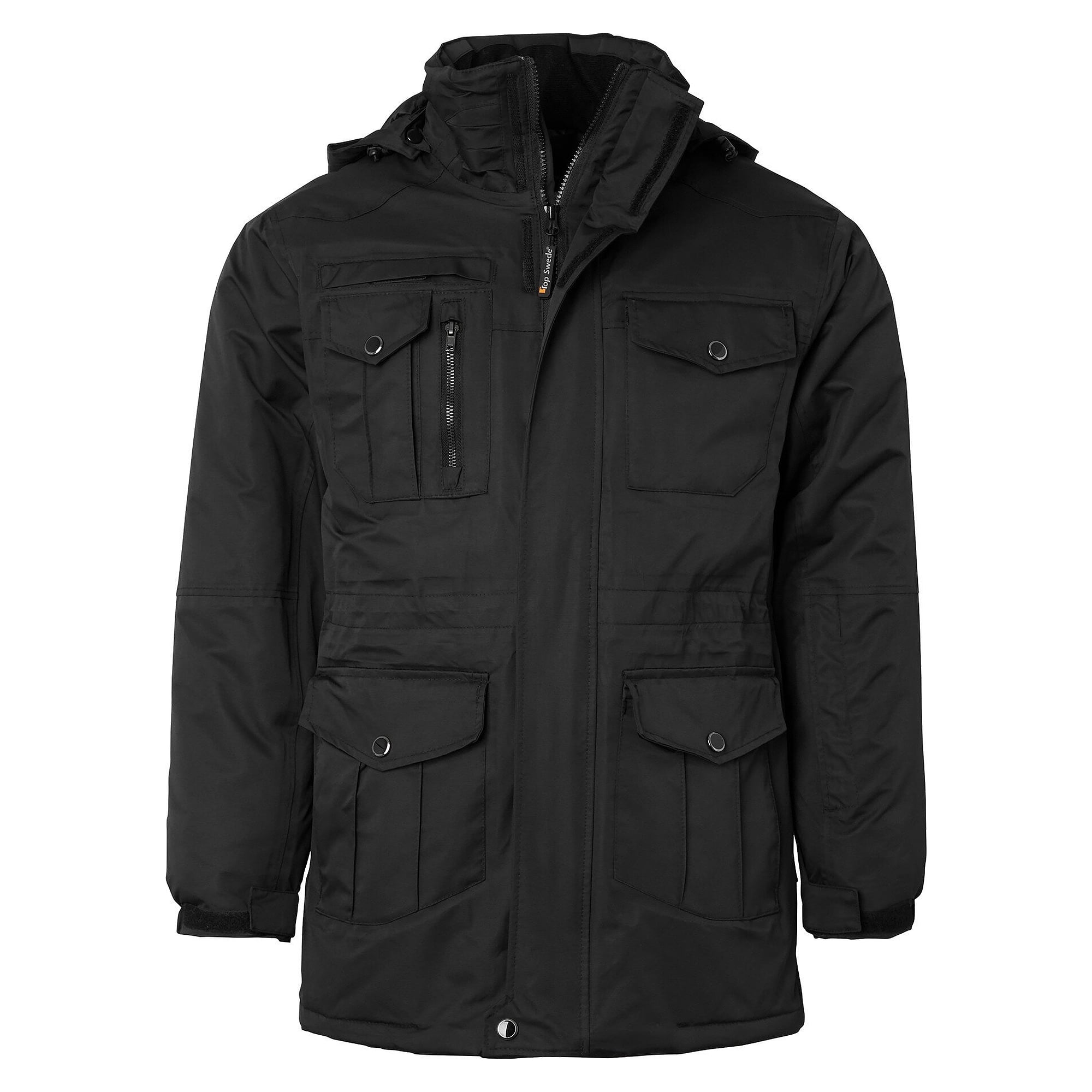 Winterparka 6020 nach EN 343, gesteppt, Wassersäule 10.000 mm, Kapuze abnehmbar, schwarz - Top Swede 1000975001