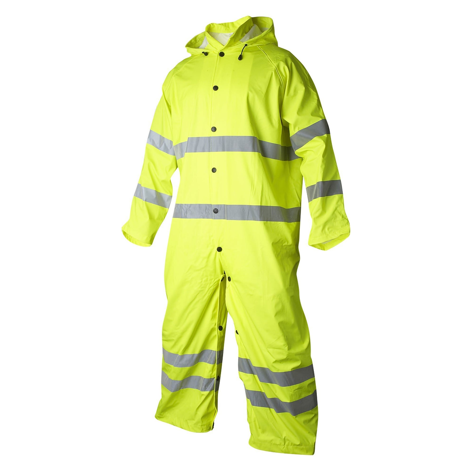Manteau de pluie long 9095 à capuche, enduit PU, haute visibilité jaune fluo - Top Swede 1000990712