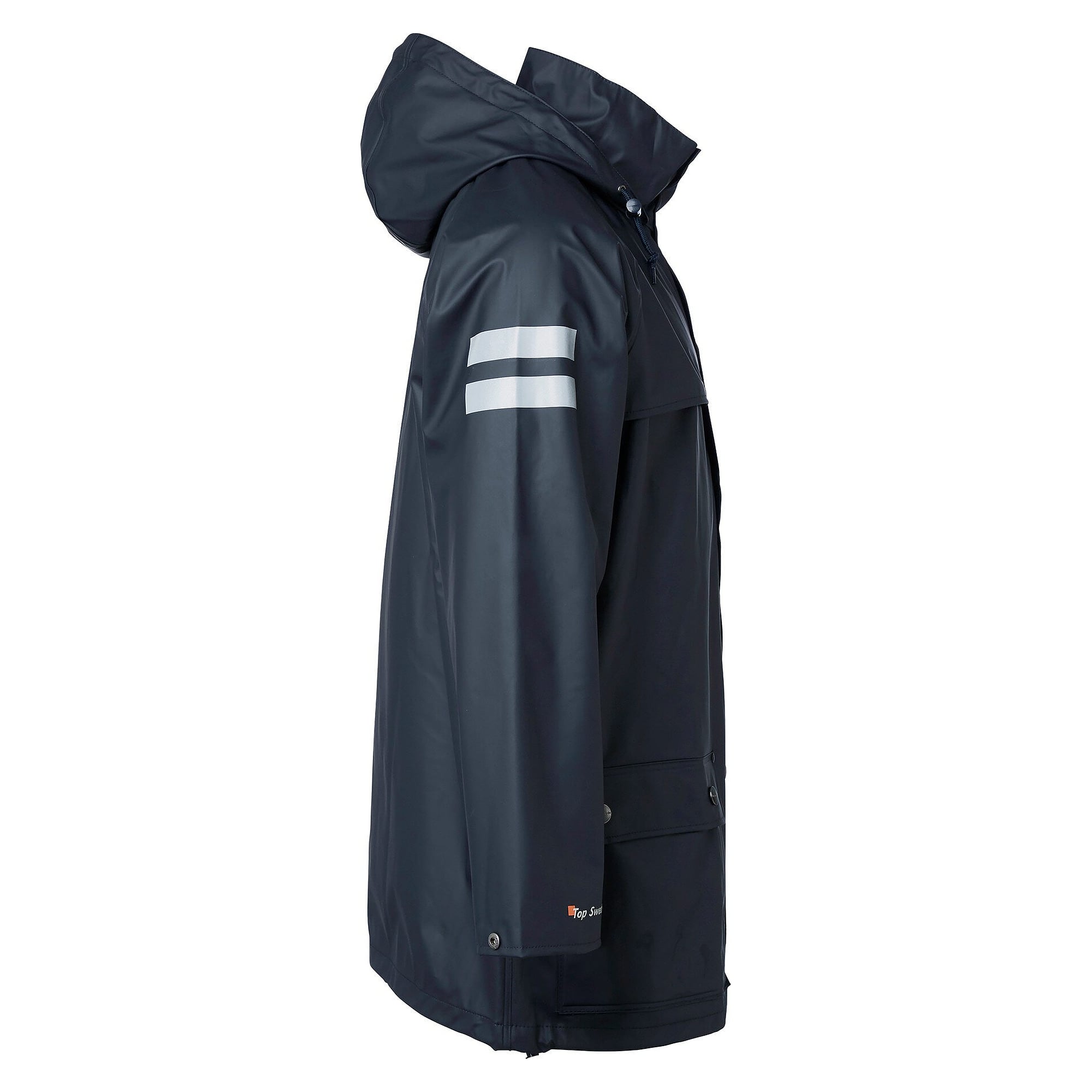 Veste de pluie 9195 stretch, 80 cm de long, coutures soudées, EN 343 3/1, bleu marine - Top Swede 1000991403