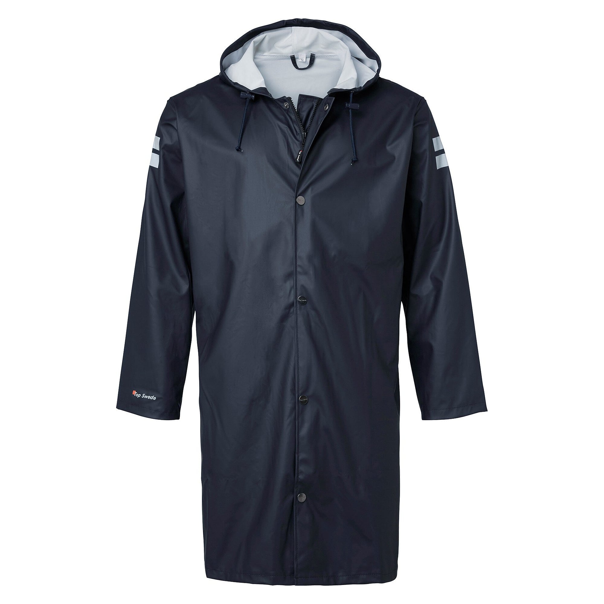 Manteau de pluie 9295 stretch, 100 cm de long, coutures soudées, EN 343 3/1, bleu marine - Top Swede 1000992403
