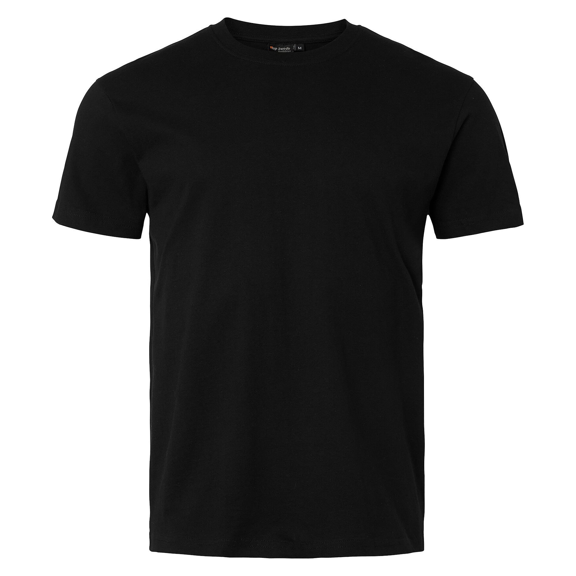 T-shirt 239 unisexe en coton peigné, tricoté en tube, aucune couture sur les côtés, noir - Top Swede 1001298001