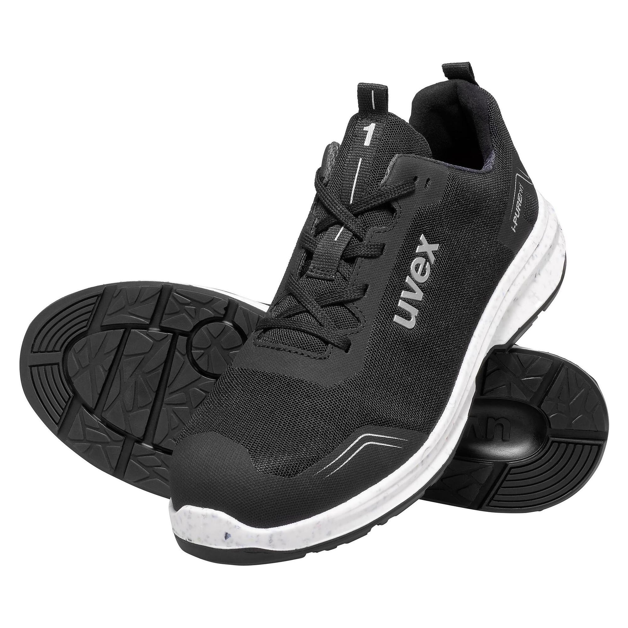 ESD-Sicherheitshalbschuh 1 sport S1, Weite 11, metallfreie Kappe, schwarz - uvex 68918