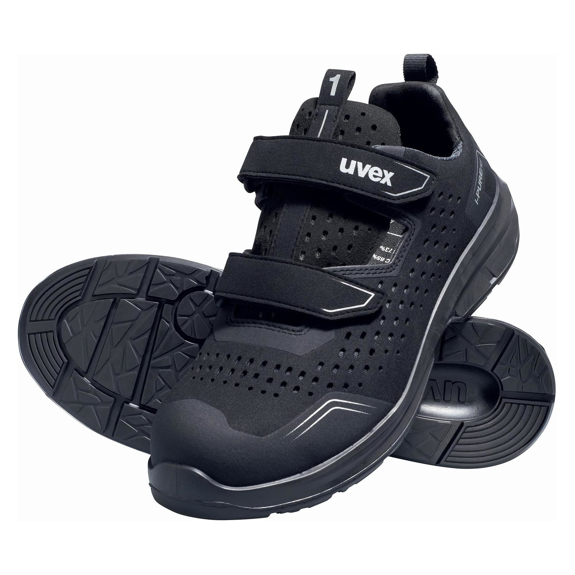 ESD-Sicherheitssandale 1 sport S1PS, Weite 11, metallfreie Kappe, schwarz - uvex 68962
