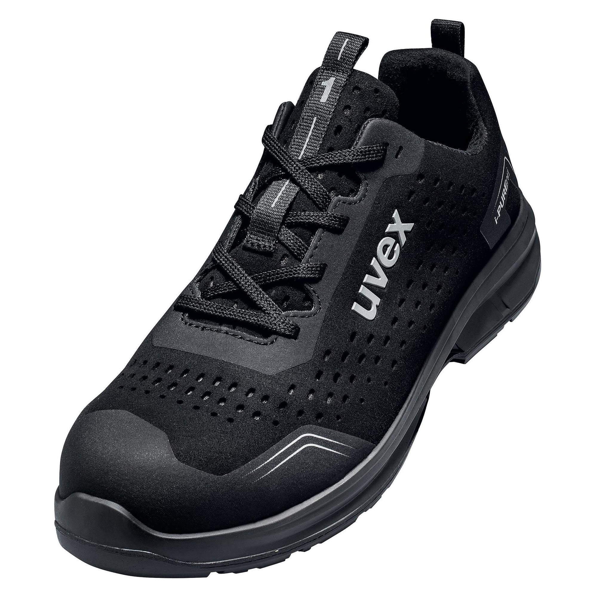 ESD-Sicherheitshalbschuh 1 sport S1PS, Weite 11, metallfreie Kappe, schwarz - uvex 68972