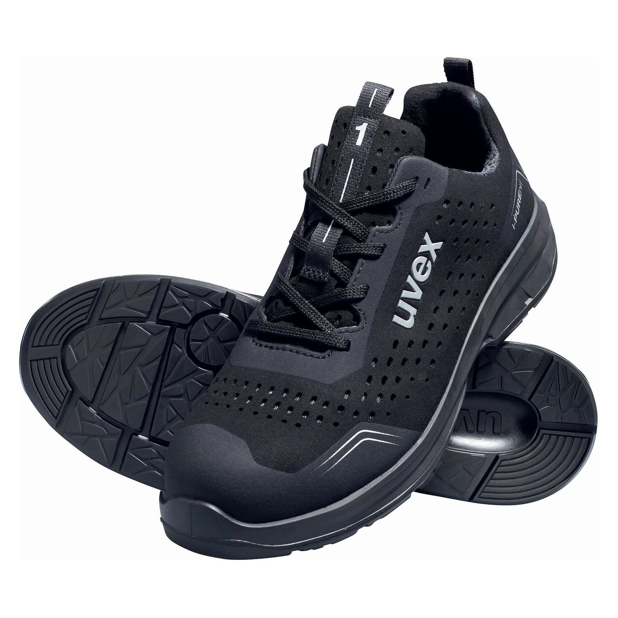 ESD-Sicherheitshalbschuh 1 sport S1PS, Weite 11, metallfreie Kappe, schwarz - uvex 68972