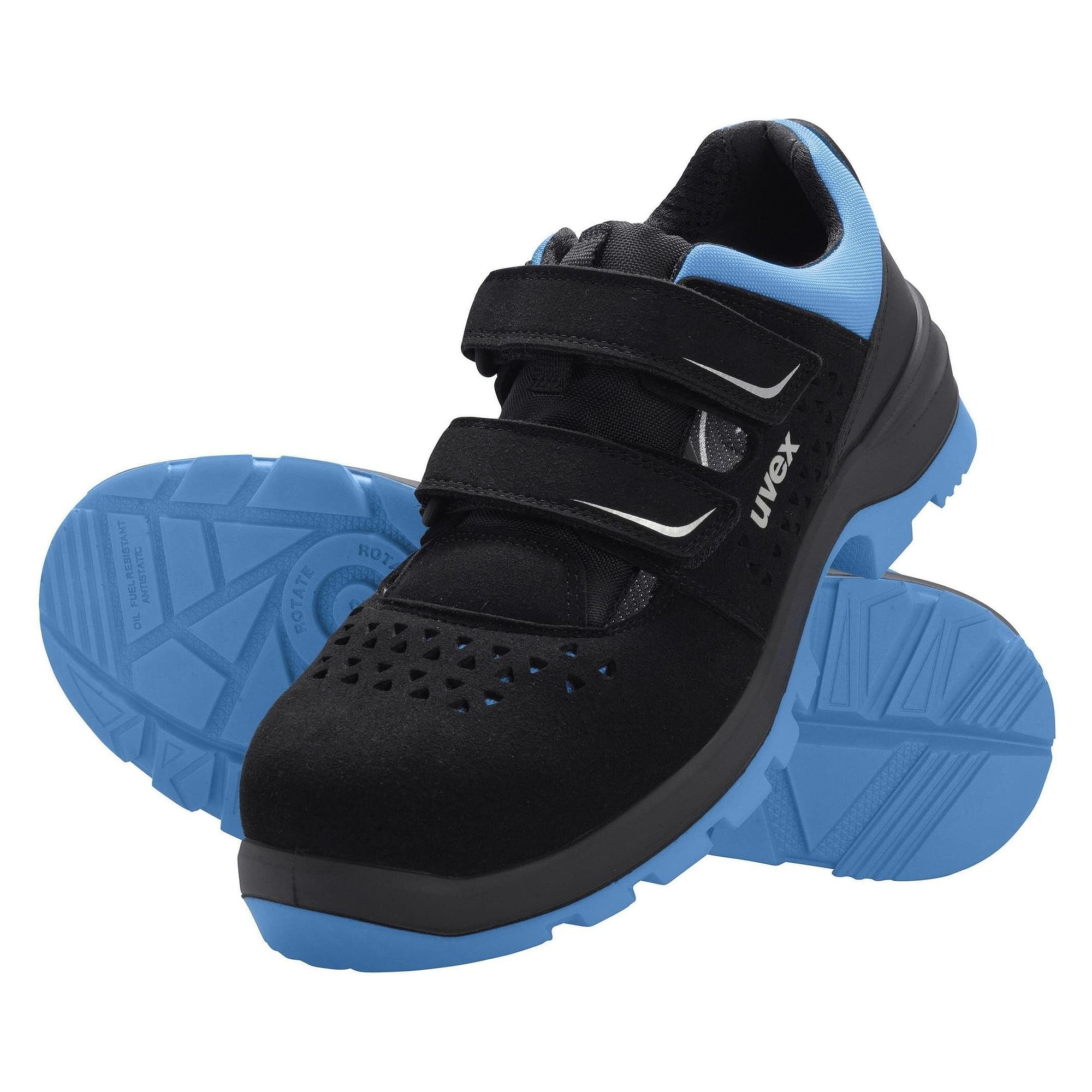 ESD-Sicherheitssandale 2 xenova S1, Weite 11, xenova Kunststoffkappe, schwarz-blau - uvex 95538