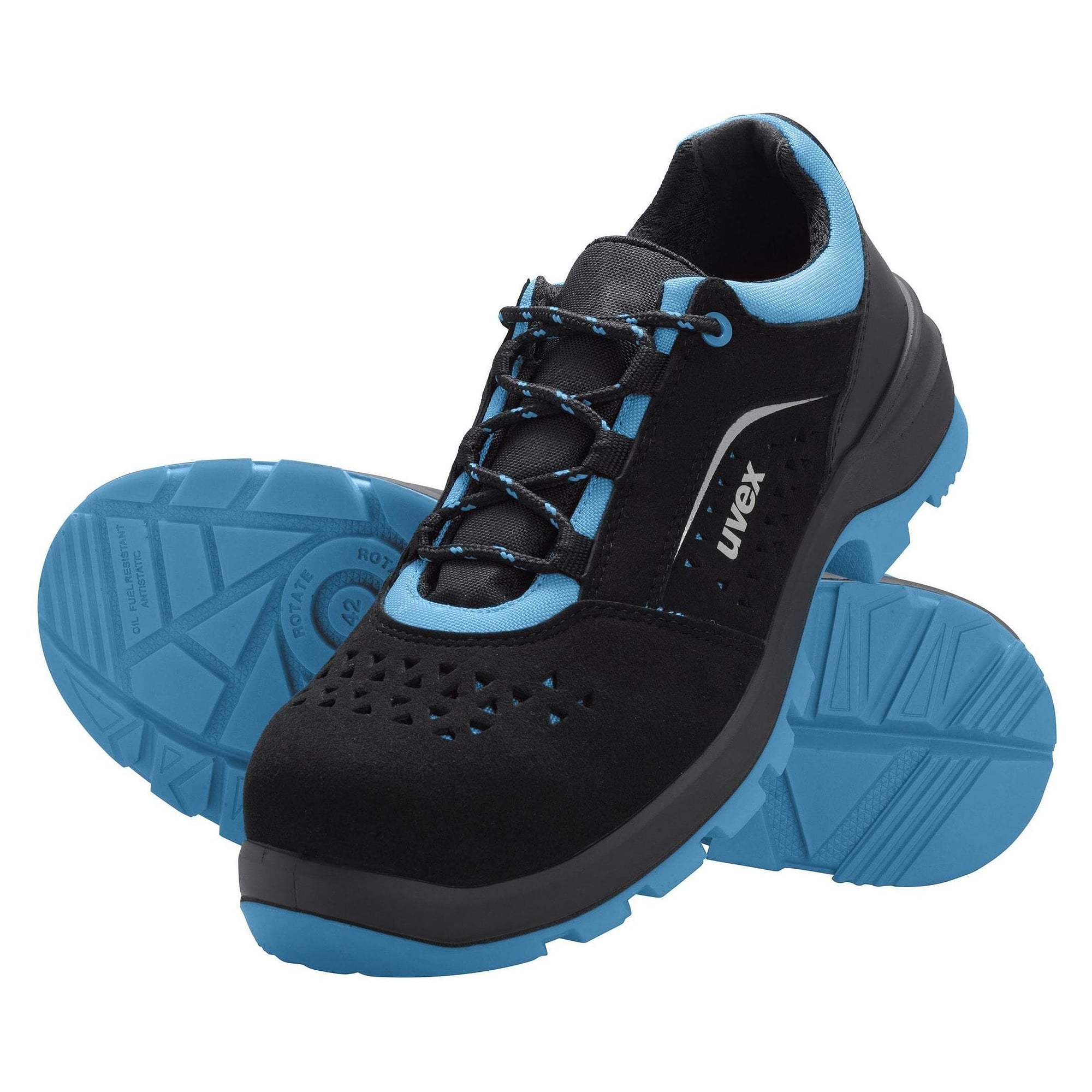 ESD-Sicherheitshalbschuh 2 xenova S1, Weite 11, xenova Kunststoffkappe, schwarz-blau - uvex 95548