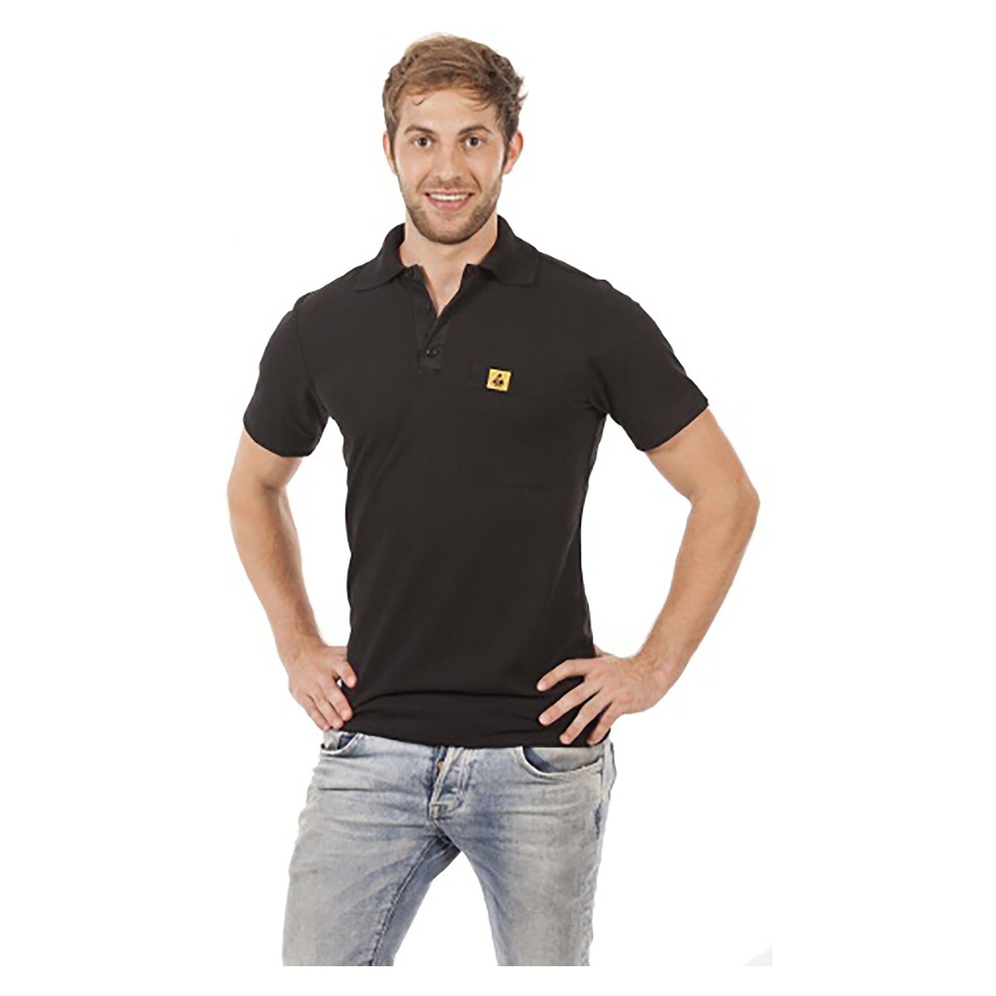 Polo ESD manches courtes, dissipatif, noir, unisexe - Warmbier