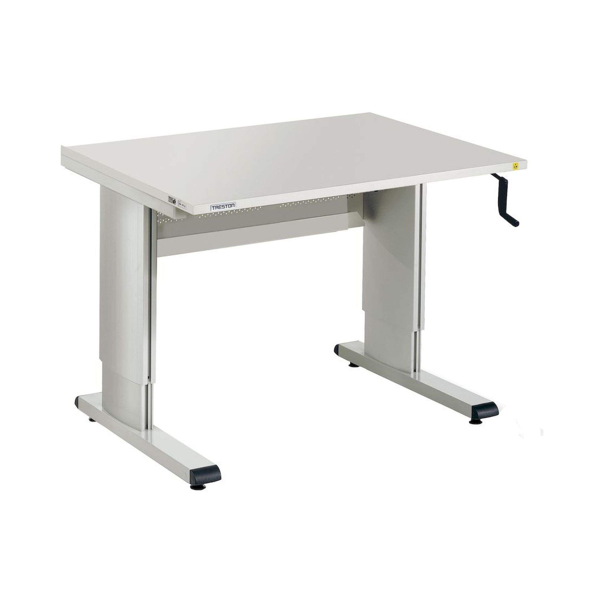 Treston WB818 C ESD. WB-Arbeitstisch inkl. Kabelwanne, 1800x800 mm, Höhenverstellung mit Handkurbel von 700 bis 1100 mm, ESD