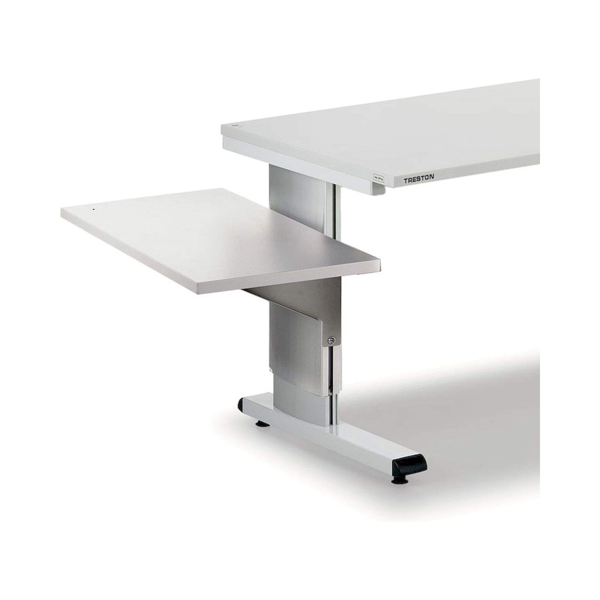 Treston WB804ST ESD. Ansatzplatte inkl. Haltewinkel zur Montage rechts oder links am WB-Arbeitstisch, 400x800 mm, Tragfähigkeit 40 kg, ESD