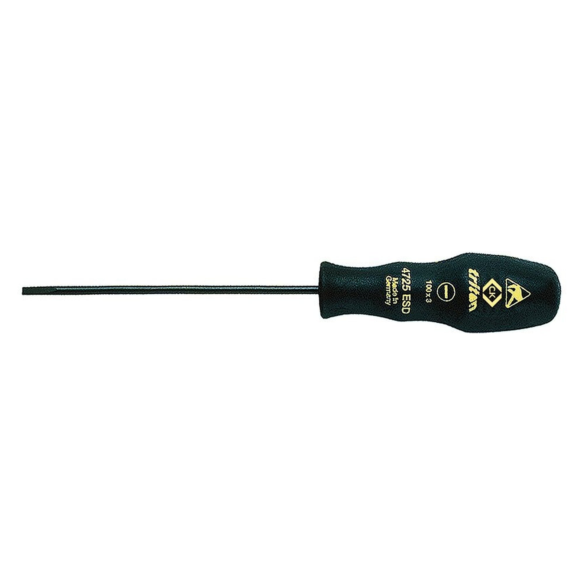 ESD-Schlitzschraubendreher Triton 5 x 250 mm mit Dreikantgriff, Gesamtlänge 340 mm - C.K T4725ESD 10