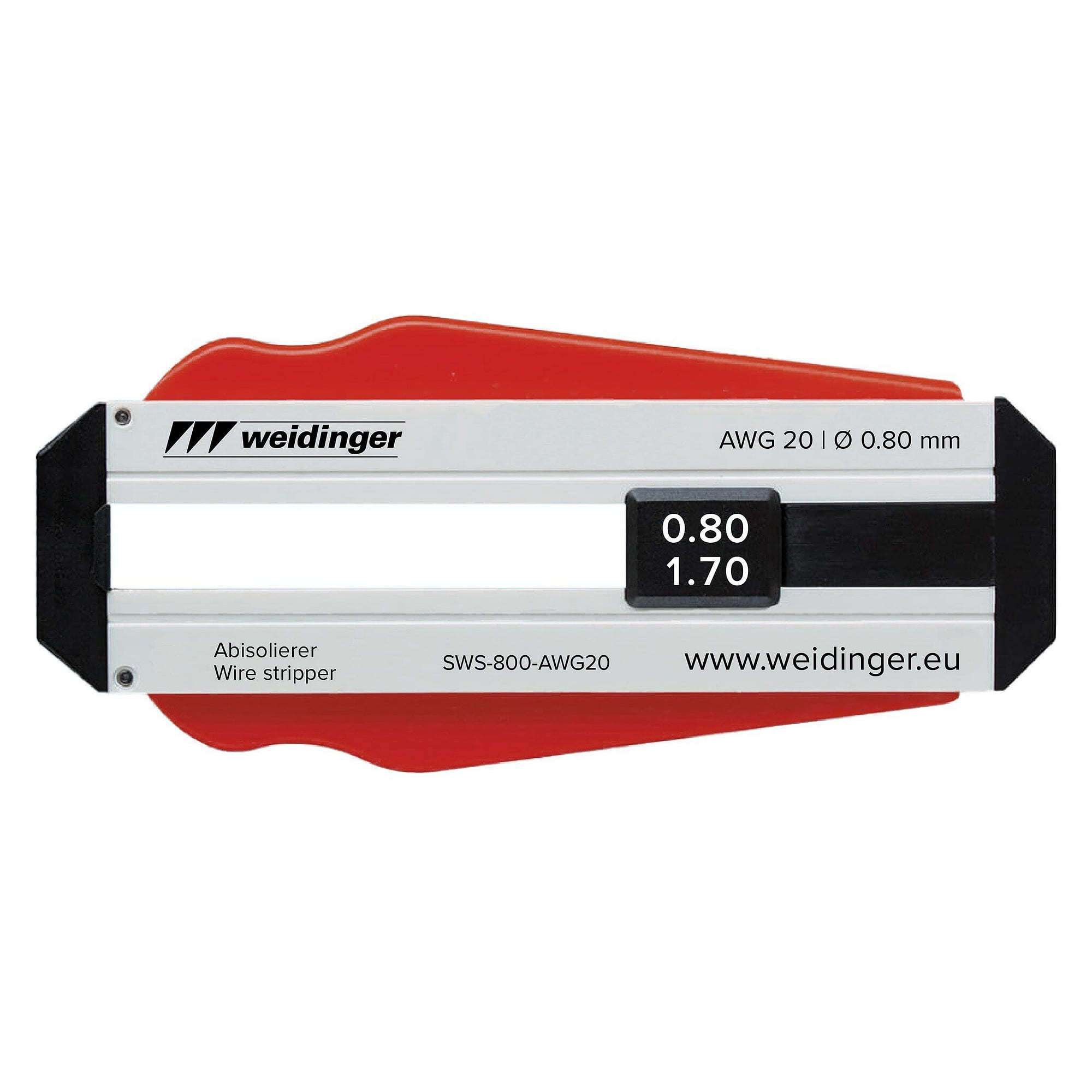 Precision hand wire stripper AWG 20 for PVC and PTFE wire, cutting Ø 0.8 mm - A1-ESD SWS-800-AWG20