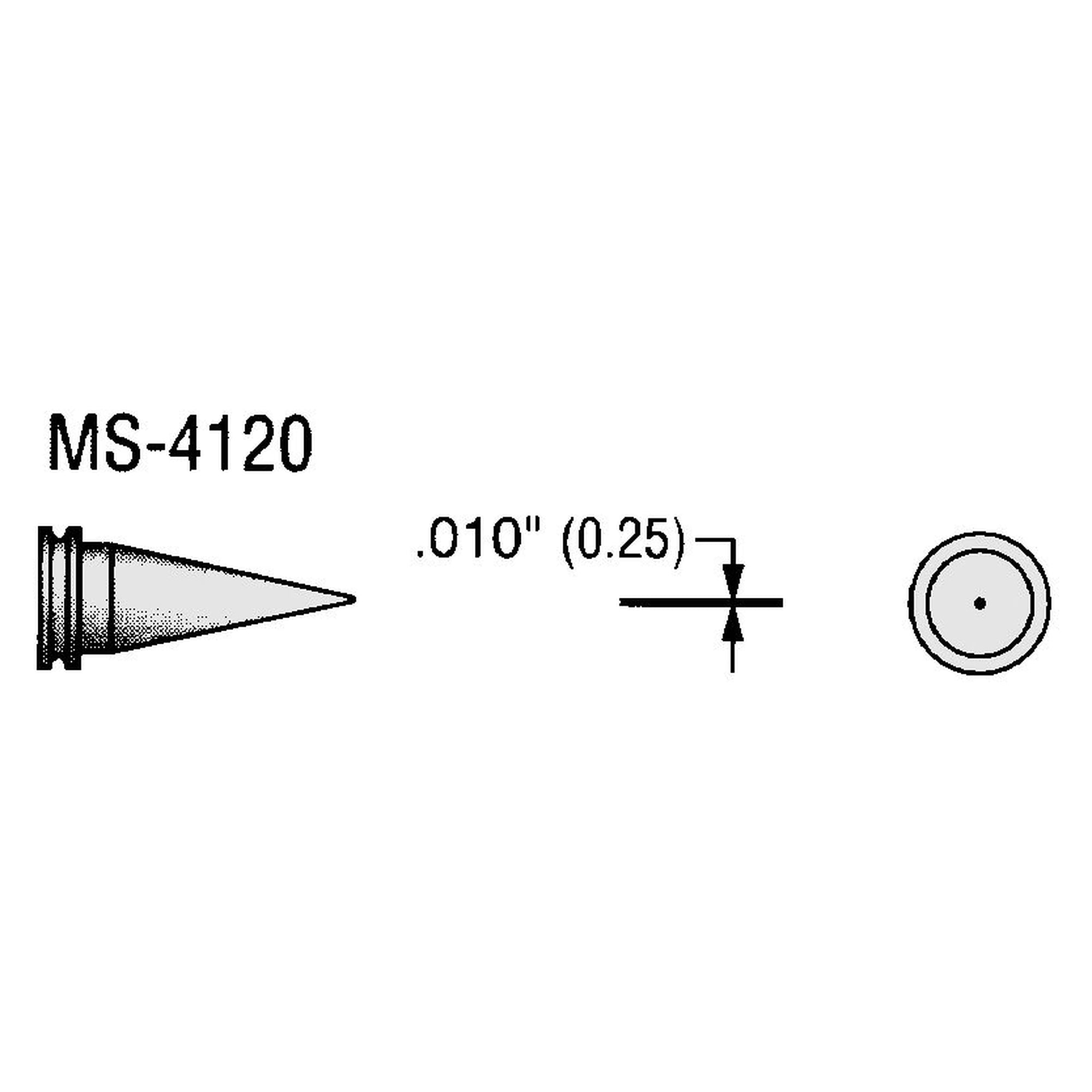 MS series conical soldering tip, Ø 0.25 mm, straight, for Weller WSP 80 and MPR 80 - Plato MS-4120
