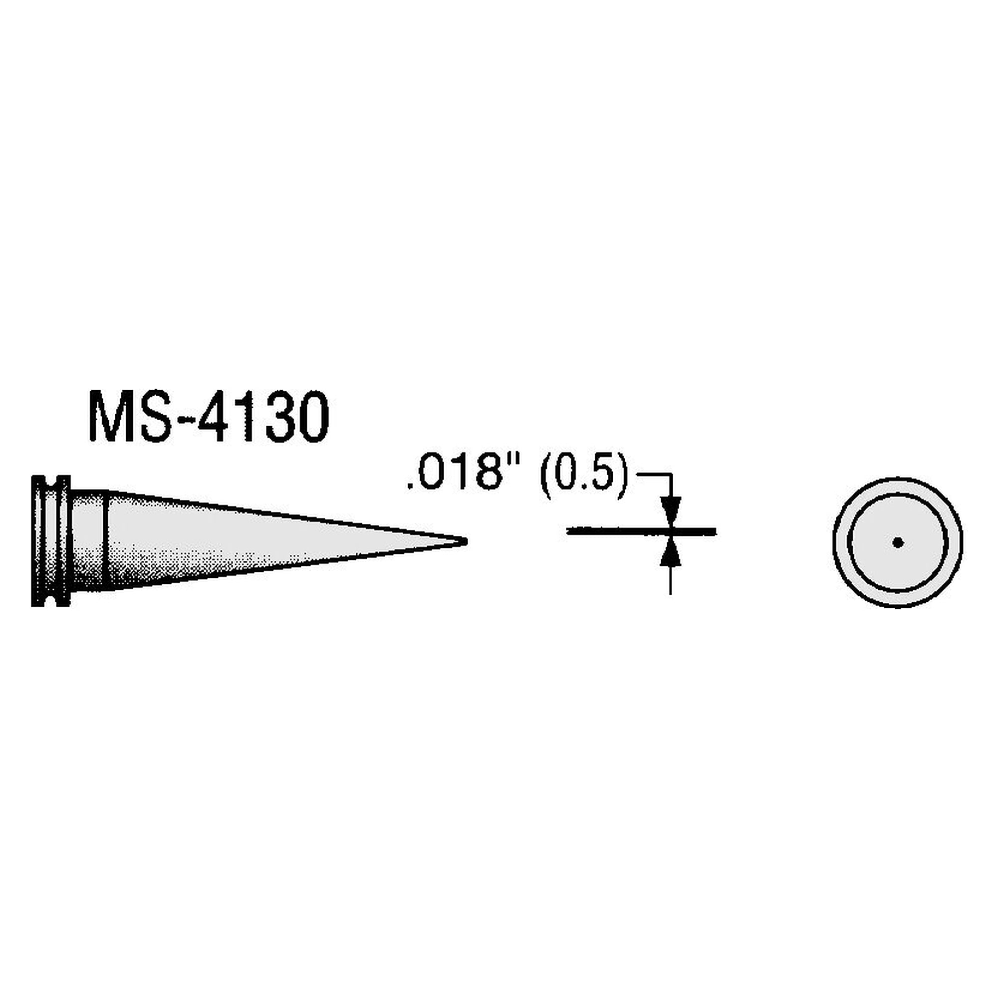 Conical soldering tip MS series 0.5 mm, straight, for Weller WSP and MPR - Plato MS-4130