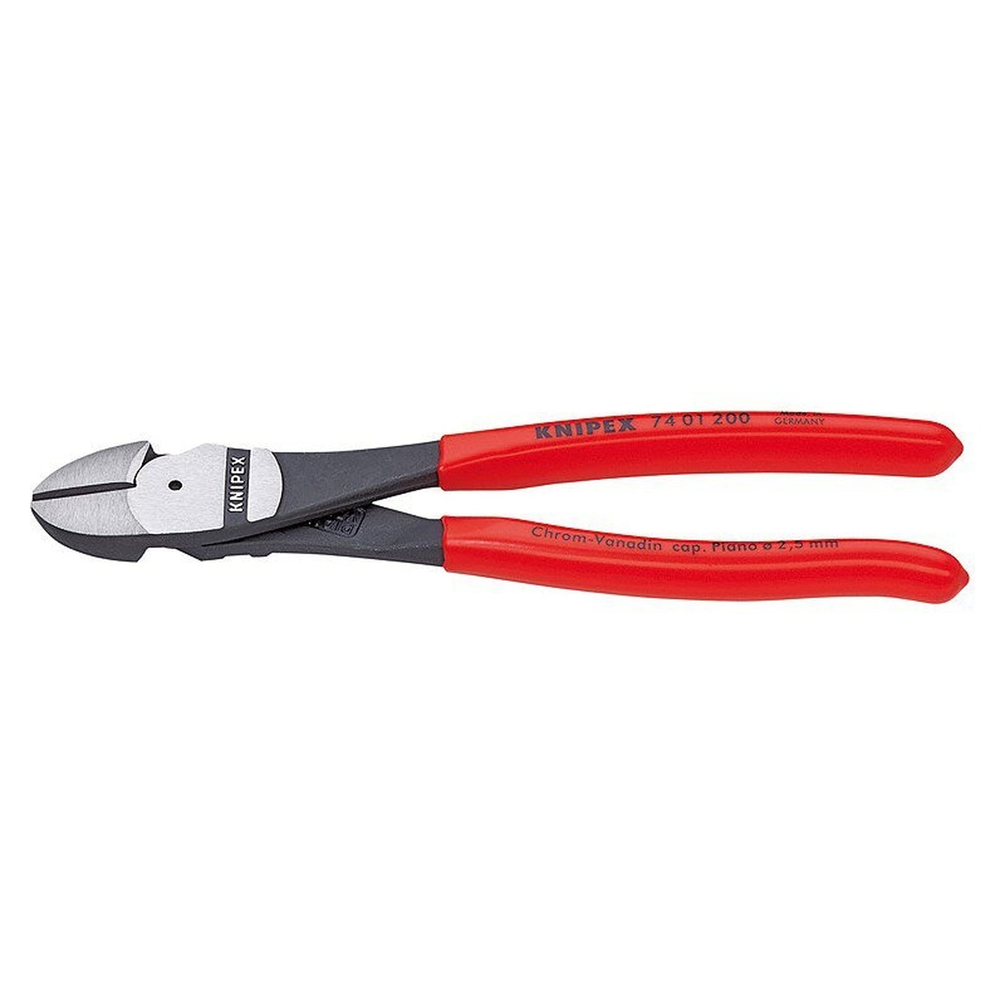 Heavy duty side cutter, black atramentized, 64 HRC edges, hard wire Ø 2.5 mm, 160 mm - Knipex 74 01 160