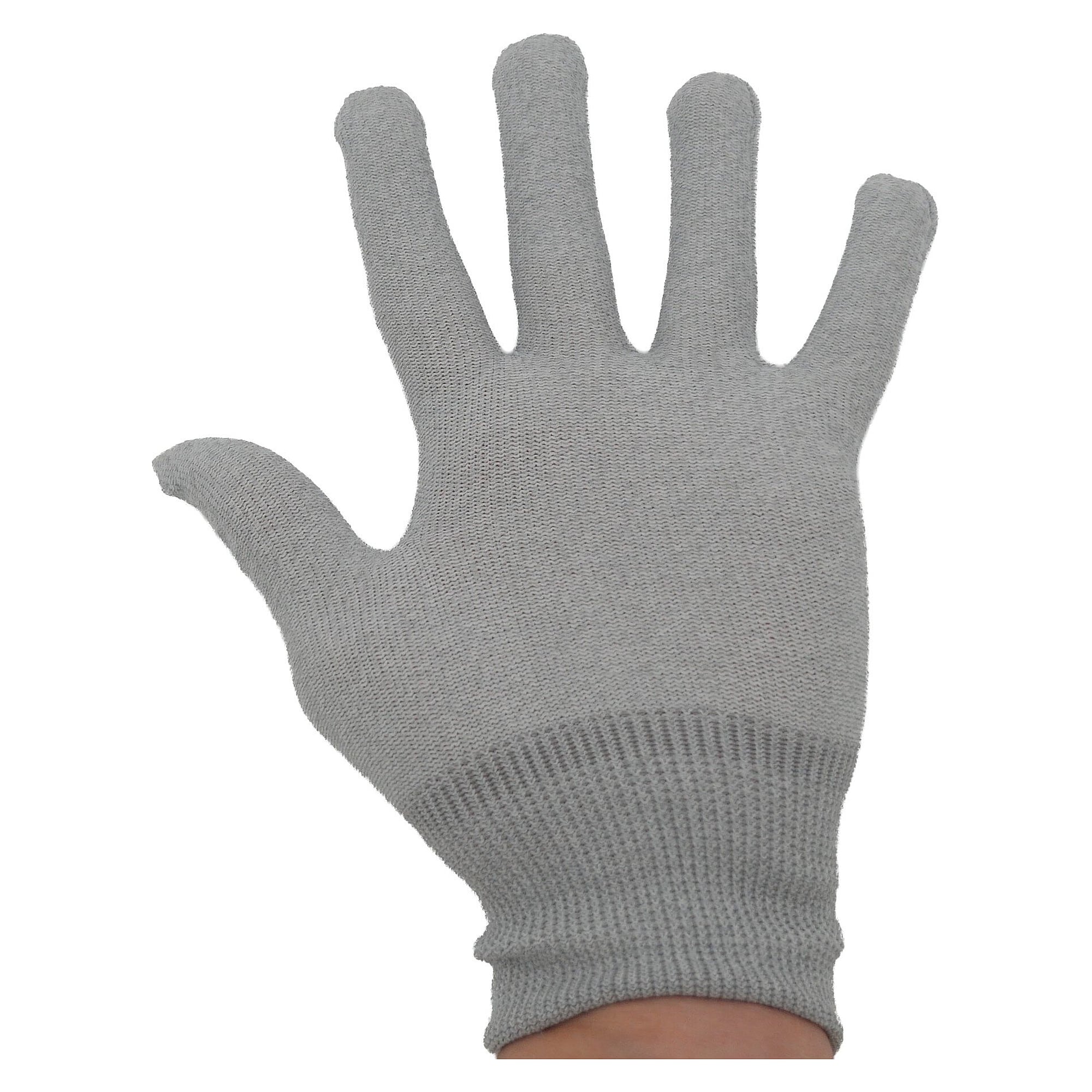 ESD-Handschuhe aus leitfähigem Carbongarn, unbeschichtet, grau, Größe L - A1-ESD 51-680-0410