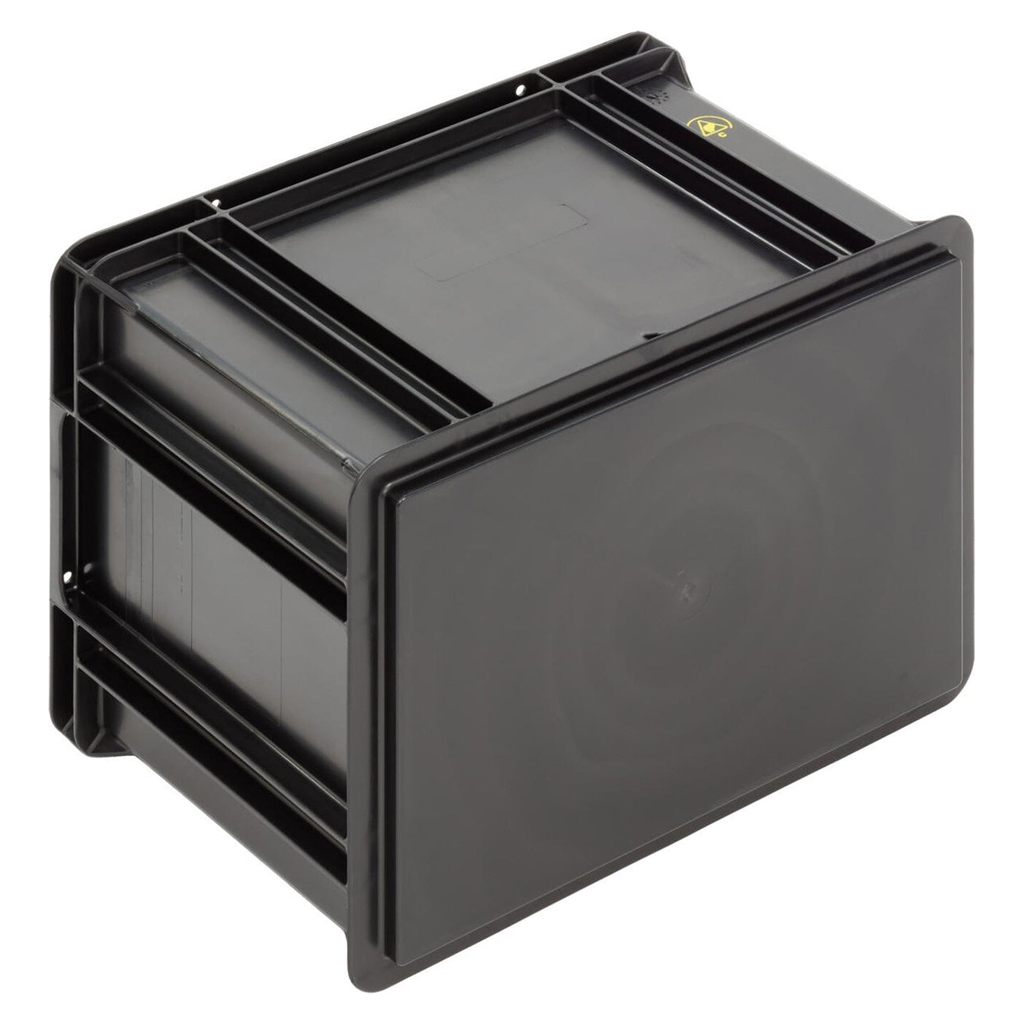 Conductive ESD stacking container BL, 400 x 300 x 278 mm, 25.7 l, closed, black - WEZ 1004402