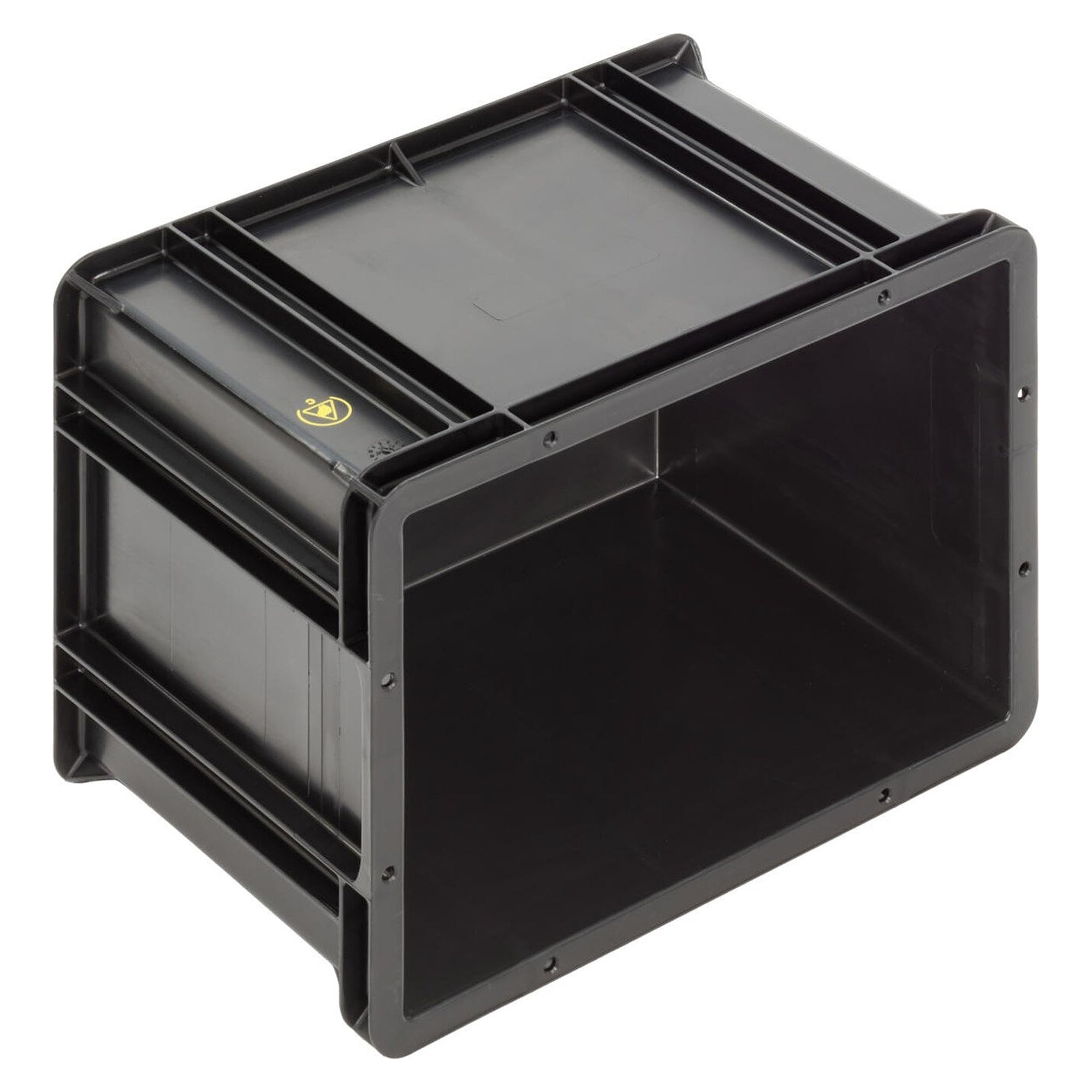 Conductive ESD stacking container BL, 400 x 300 x 278 mm, 25.7 l, closed, black - WEZ 1004402