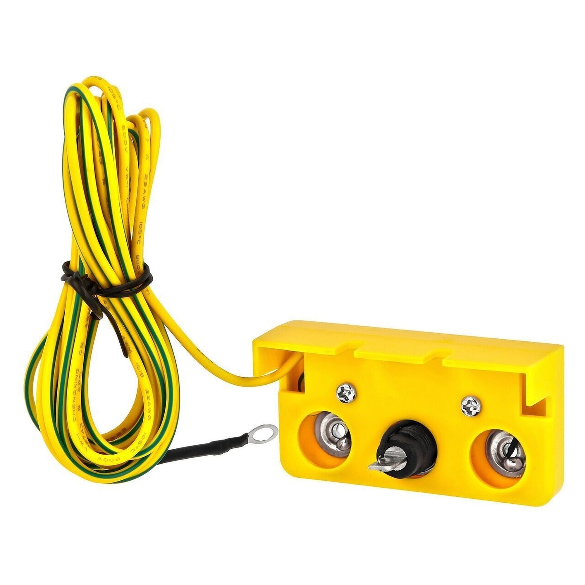 Point de terre ESD sous table, 2 boutons 10 mm, banane 4 mm, 1 MOhm, 3 m - Safeguard SG-EP-2x10DK-BA-GE-3000-1Mohm