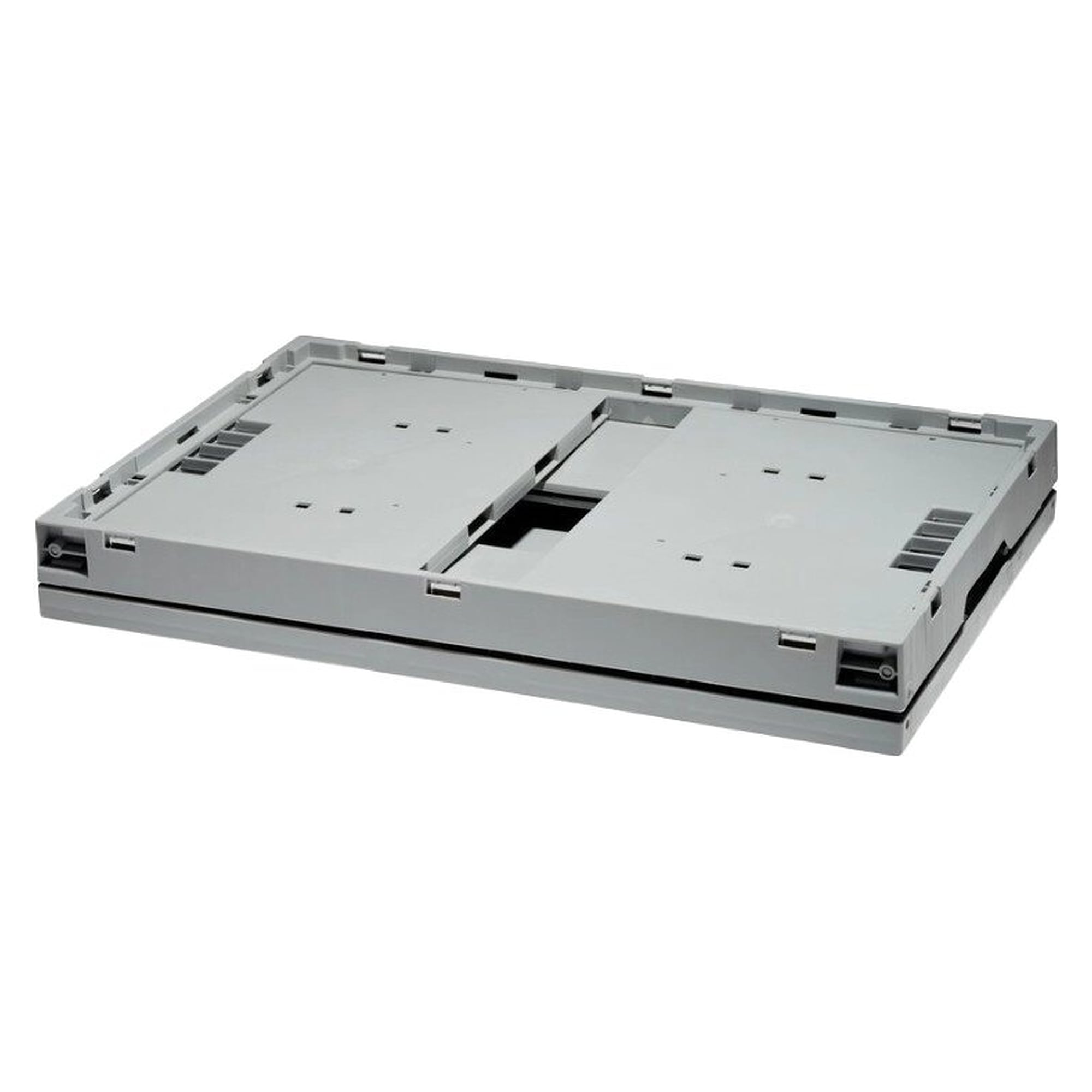 Caisse pliante sans couvercle en polypropylène, empilable, 600 x 400 x 300 mm, 63 l, grise - A1-ESD EF 64/30