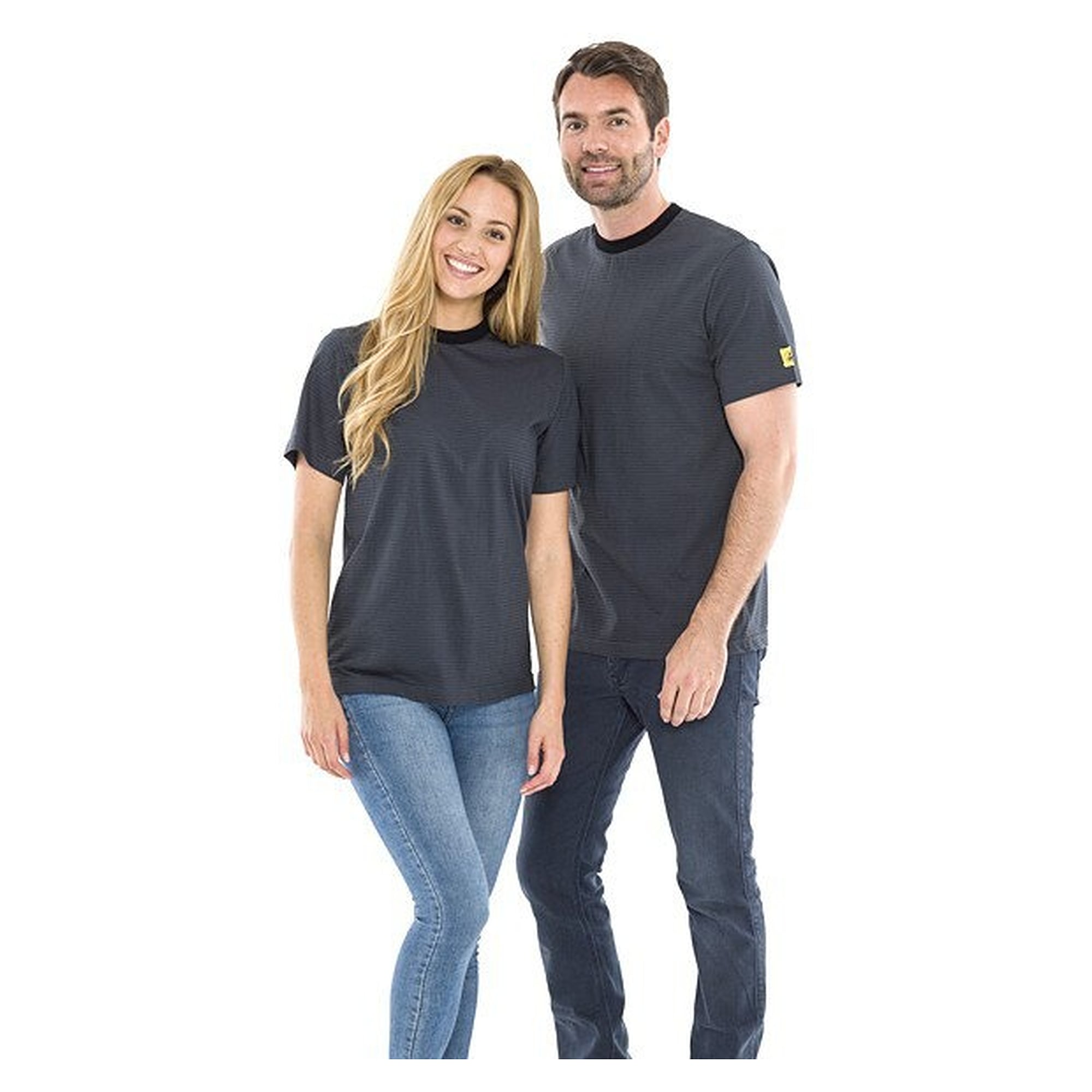 ESD-T-Shirt Rundhals, kurzarm, Baumwolle/Carbon, 150 g/m², dunkelgrau, Größe 5XL - Safeguard TKO-TS15-DG5XL-FARBIG