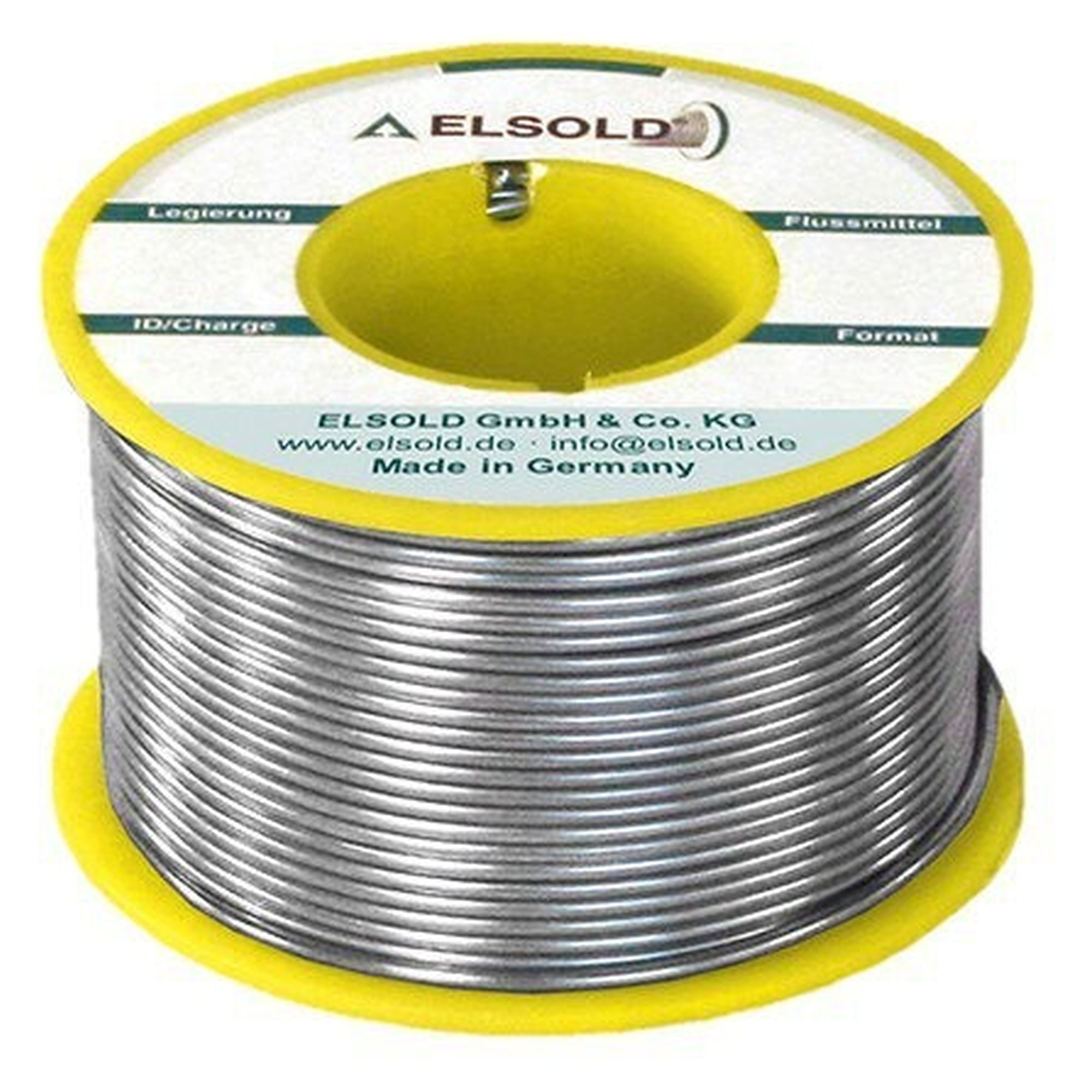 Bleifreier Lötdraht Sn96,3Ag3,7, 0,75 mm, 500 g, Flussmittel 3 % ORM1 - Elsold DRAHT SN96,3AG3,7, 0,75 MM RÖLOT0001