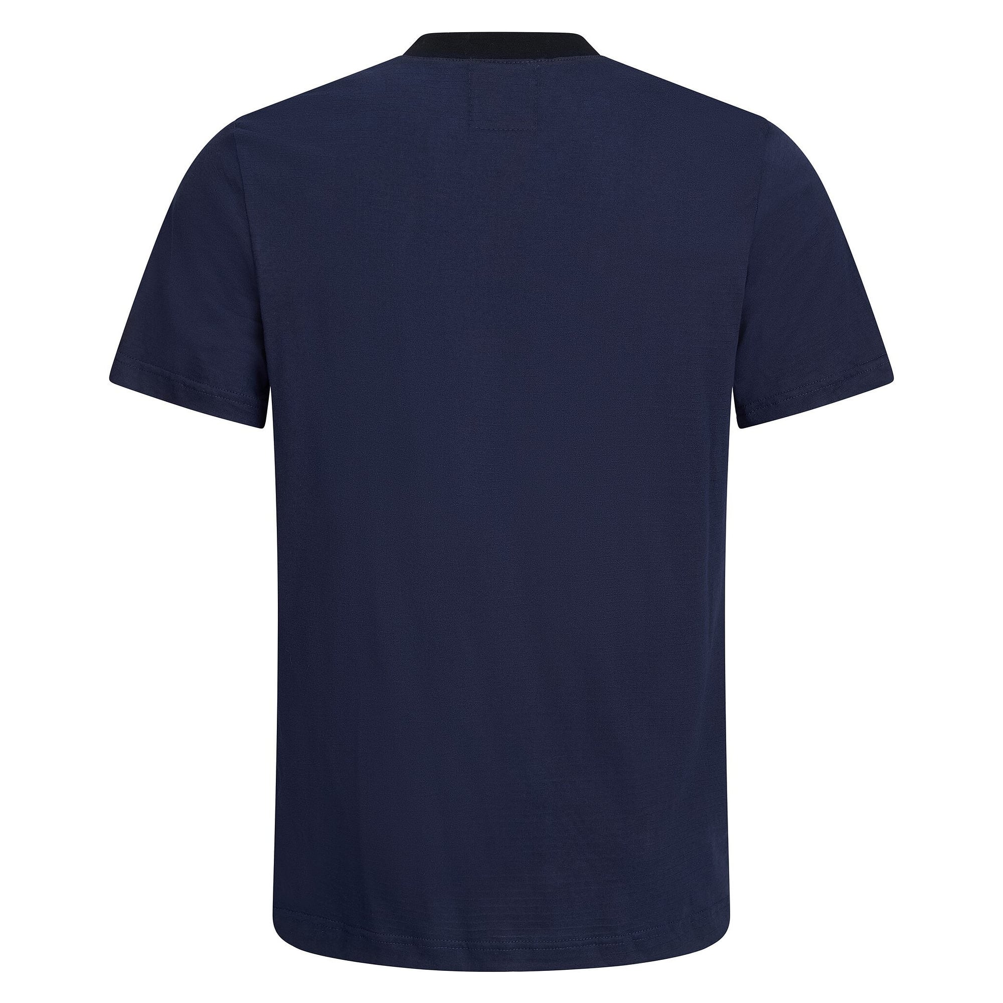 ESD T-shirt V-neck, short sleeves, cotton/carbon, 150 g/m², navy blue/black, size 7XL - Safeguard TGO-TS15-NB7XL-STANDARD