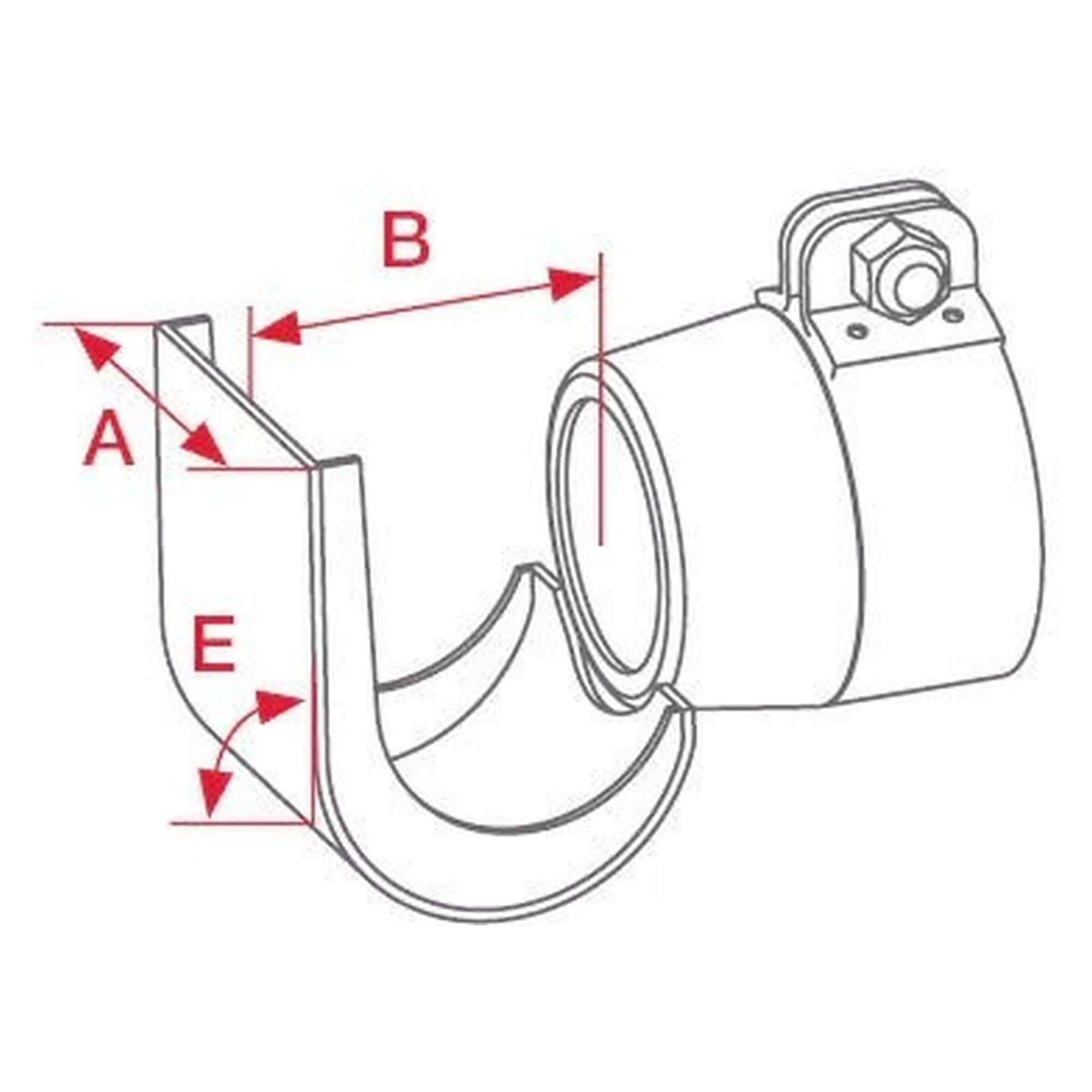 Löffelreflektor 27 x 35 mm, 90°, Anschluss Ø 31,5 mm, Klemmverbindung - Leister 107.307