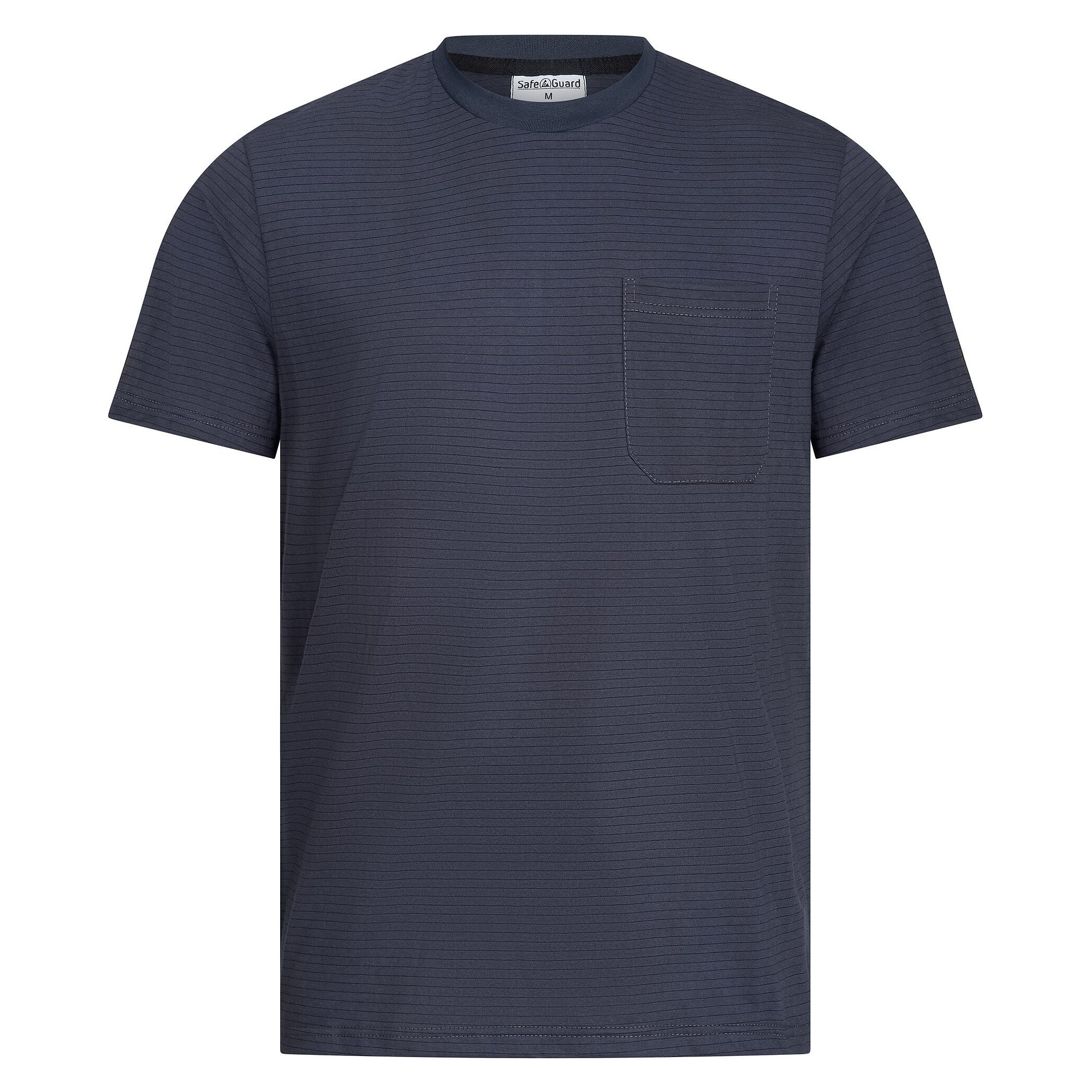 T-shirt ESD avec poche poitrine, col rond, manches courtes, 150 g/m², gris, taille 6XL - Safeguard TKO-TS15-GA6XL-STANDARD