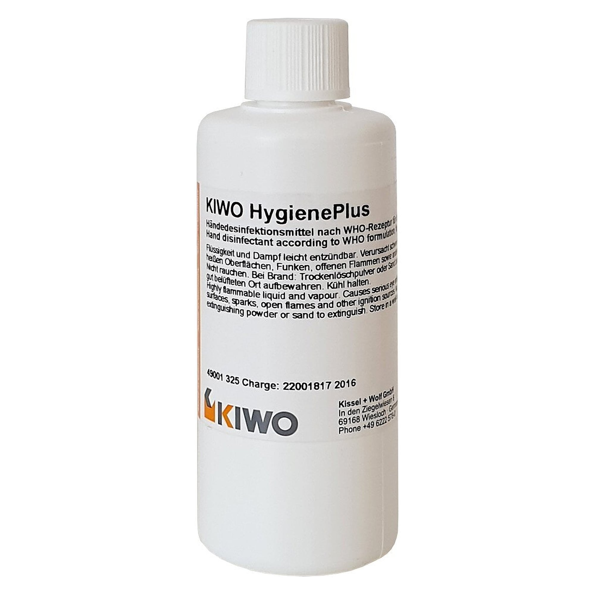 Desinfektionsmittel für Hände und Oberflächen nach WHO-Rezeptur, 100 ml Flasche - Kiwo 49001 340