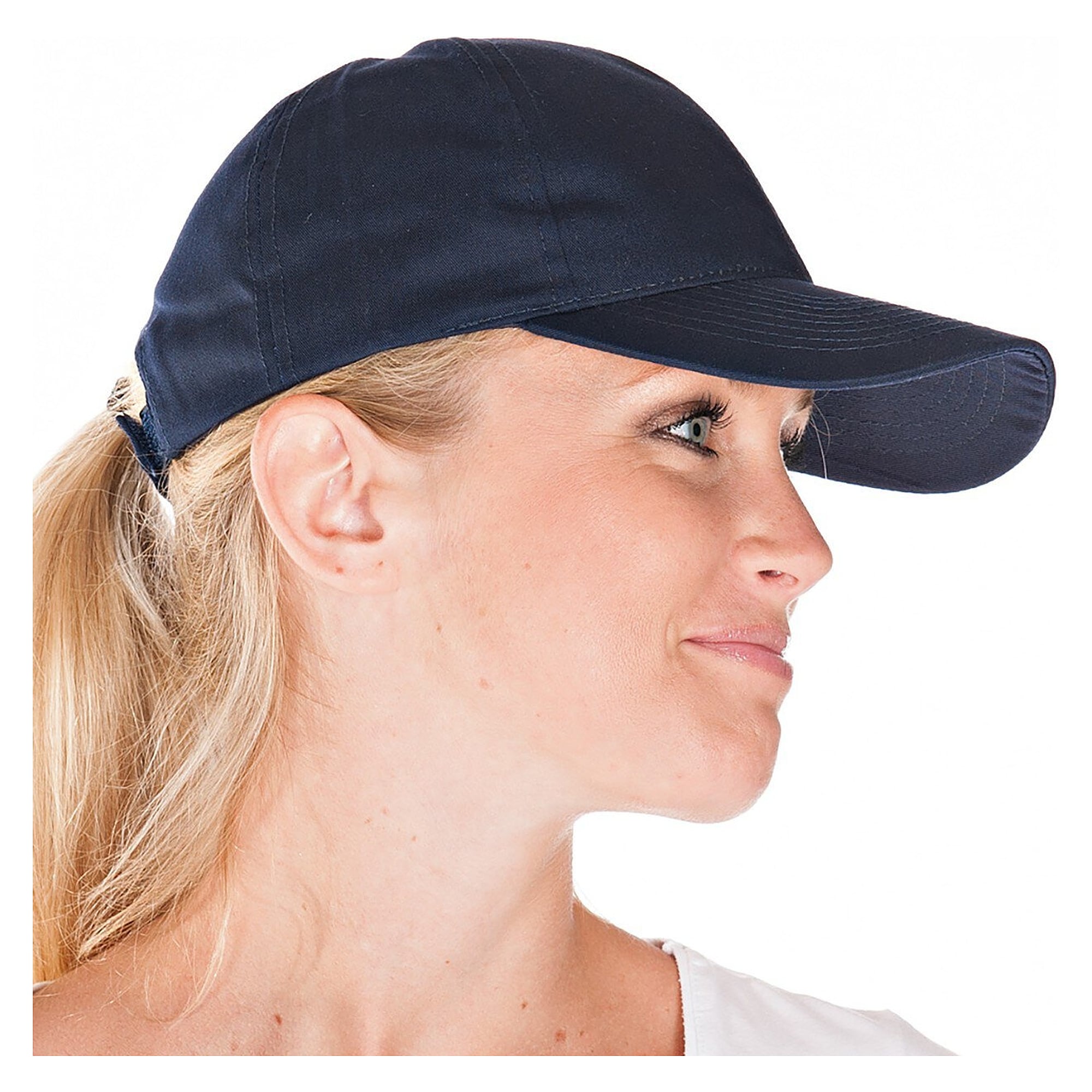 Baseballkappe aus Polycotton mit Lüftungslöchern und Klettverschluss, blau, VPE 10 - Franz Mensch 00216