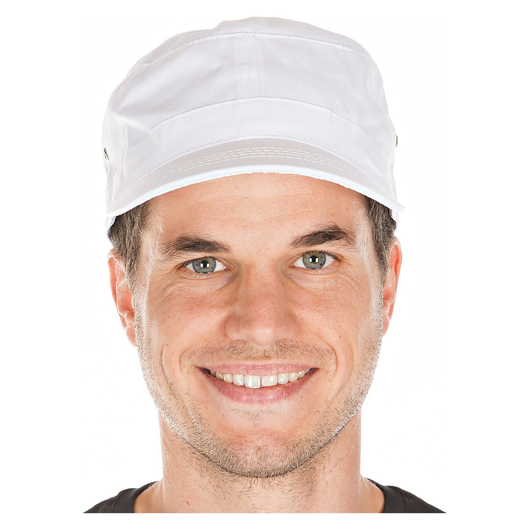Army Cap Hygostar aus Baumwolle, Metallösen zur Belüftung, Klettverschluss, weiß, VPE 10 Stück - Franz Mensch 00230