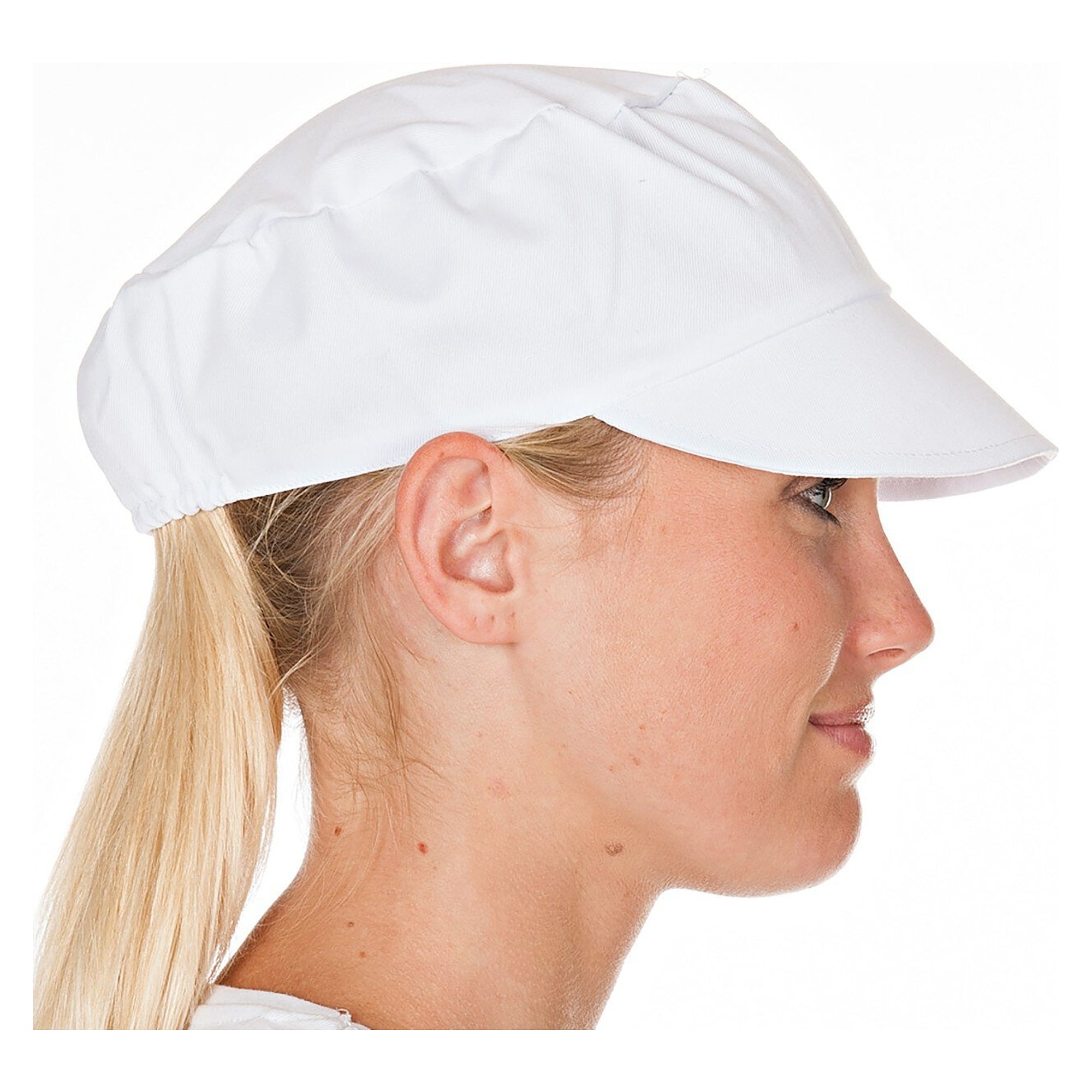 Hygostar Schildmütze Polycotton, dreifach vernähter Schirm, 90 °C waschbar, weiß, VPE 10 Stück - Franz Mensch 0052