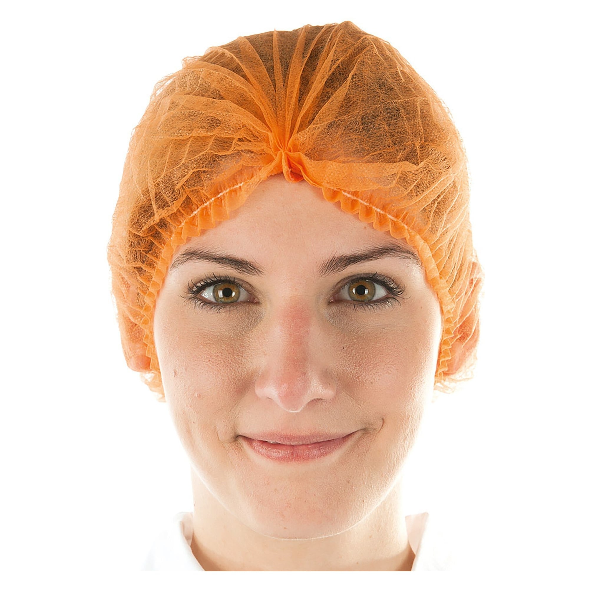 Einweg-Klipphaube Hygonorm Light aus PP-Vlies, orange, latexfreier Gummizug, VPE 100 - Franz Mensch 12104