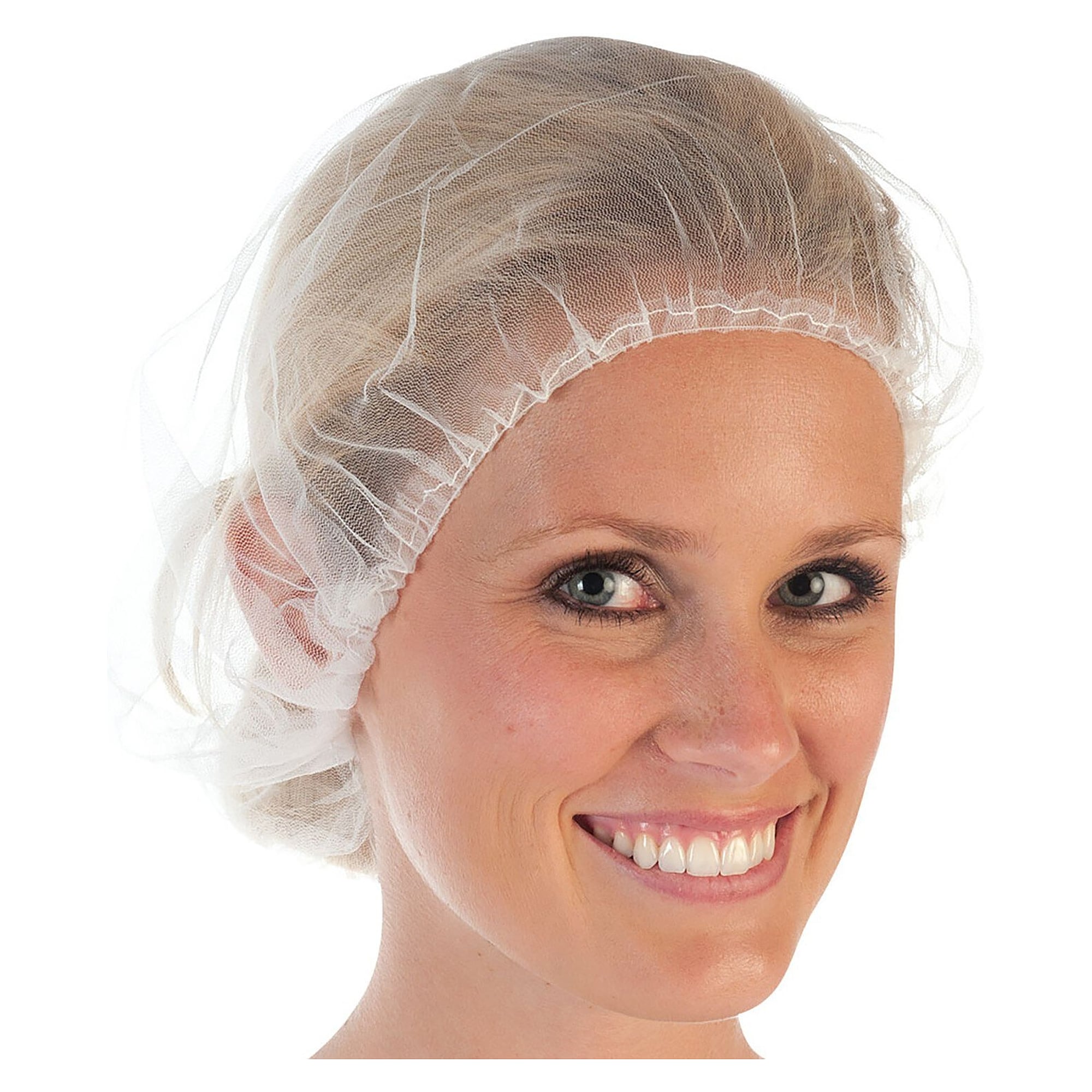 Charlotte ronde Hygostar Premium en micromesh nylon, grand tour de tête, sans latex, blanche - Franz Mensch 12495