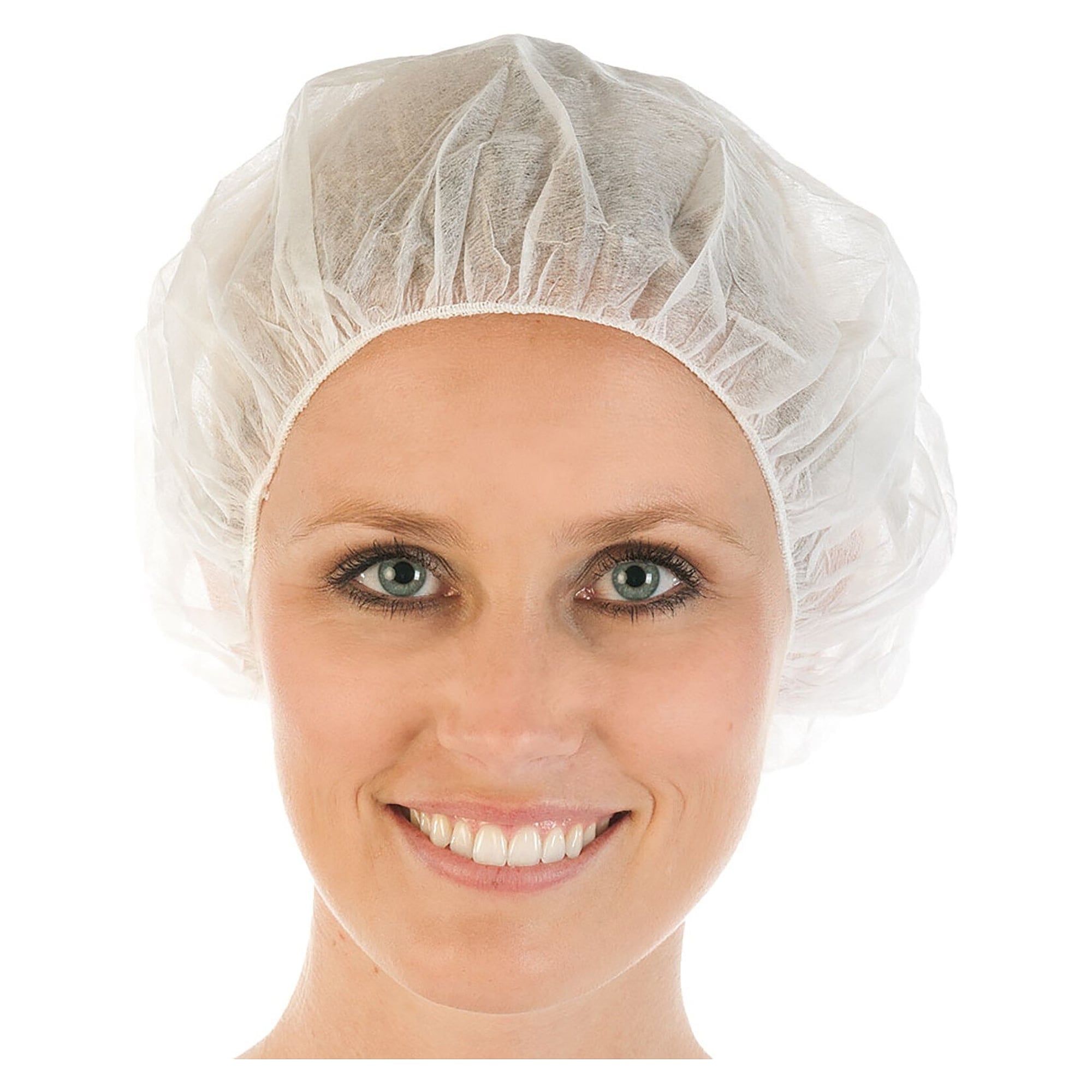Einweg-Baretthaube Bettina Light aus PP-Vlies, weiß, Ø 60 cm, latexfreier Gummizug - Franz Mensch 12641