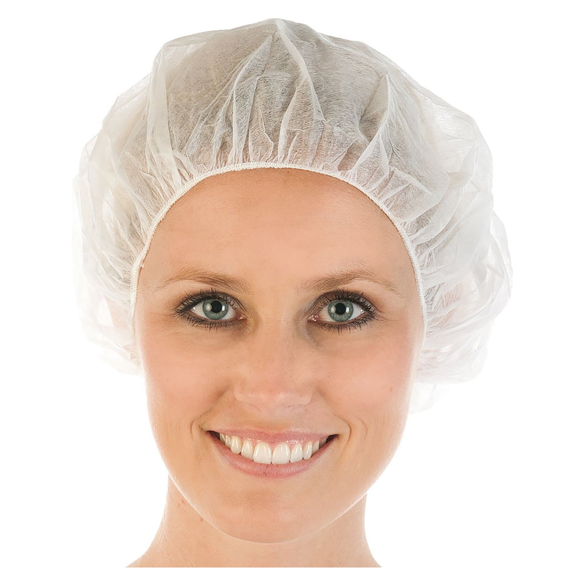 Baretthaube Bettina Light aus leichtem PP-Vlies, lebensmittelecht, latexfrei, weiß, 53 cm - Franz Mensch 12649S
