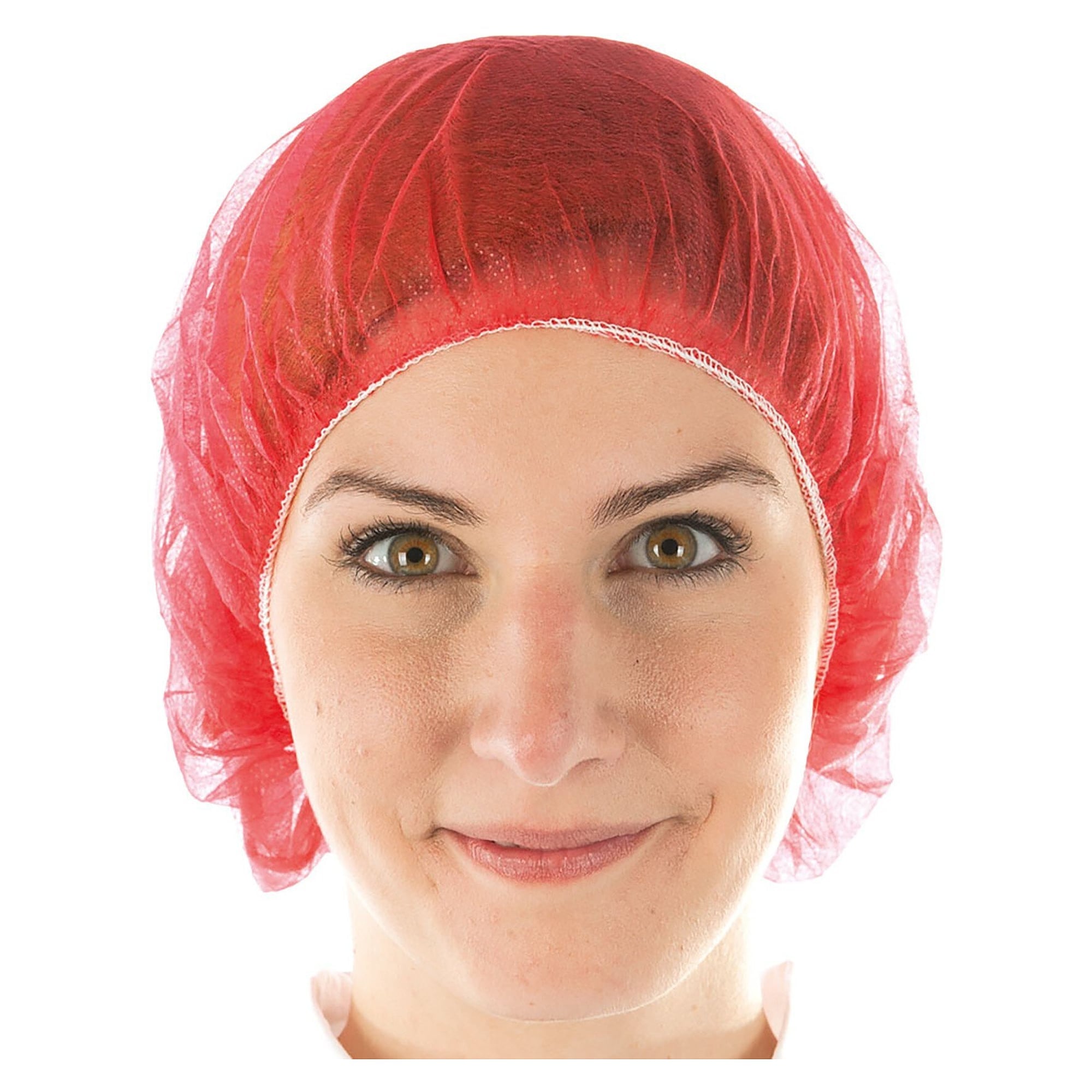 Charlotte béret Hygonorm Light non-tissé PP, rouge, 60 cm, élastique sans latex, lot de 100 - Franz Mensch 12651