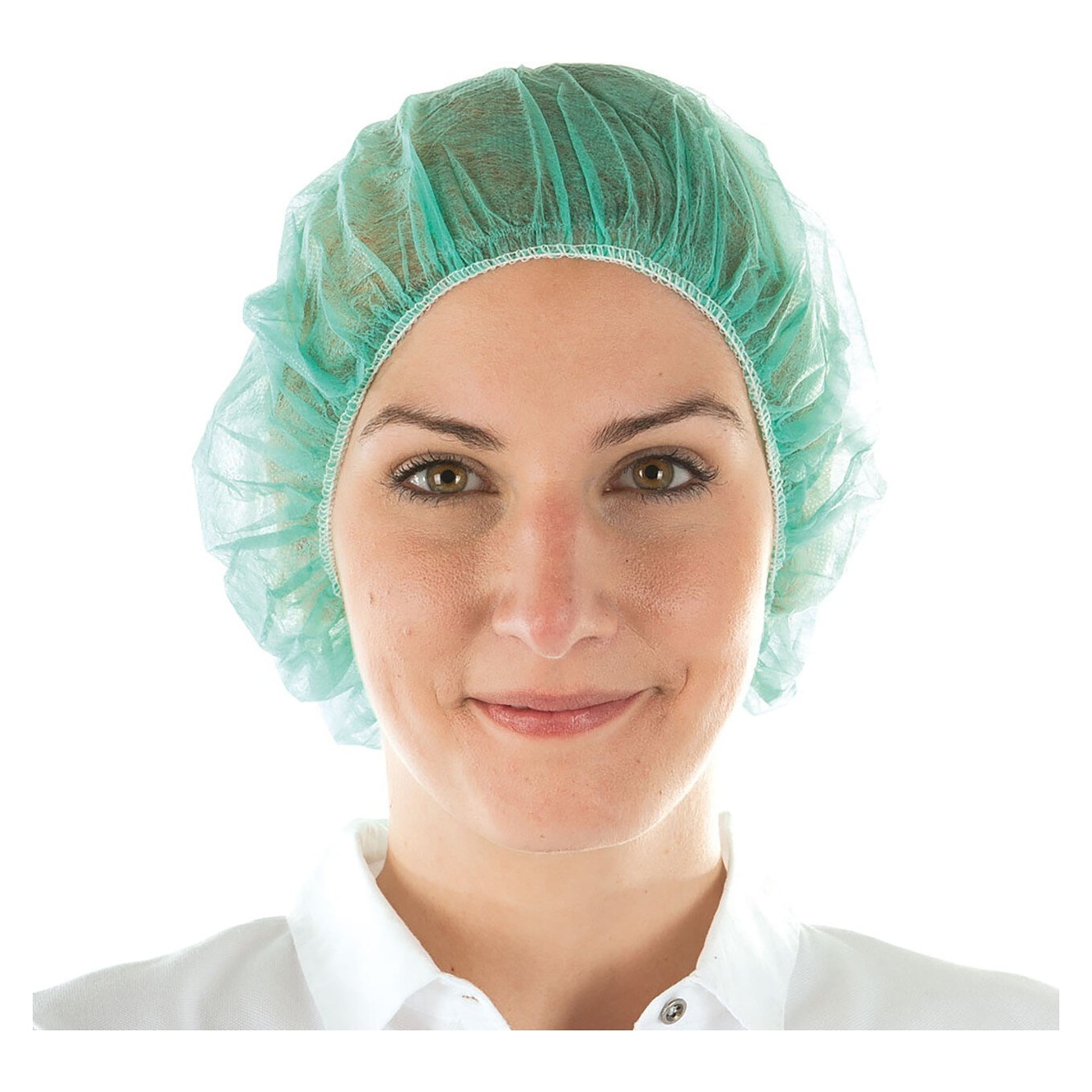 Charlotte béret Hygonorm Light non-tissé PP, vert, 60 cm, élastique sans latex, lot de 100 - Franz Mensch 12661
