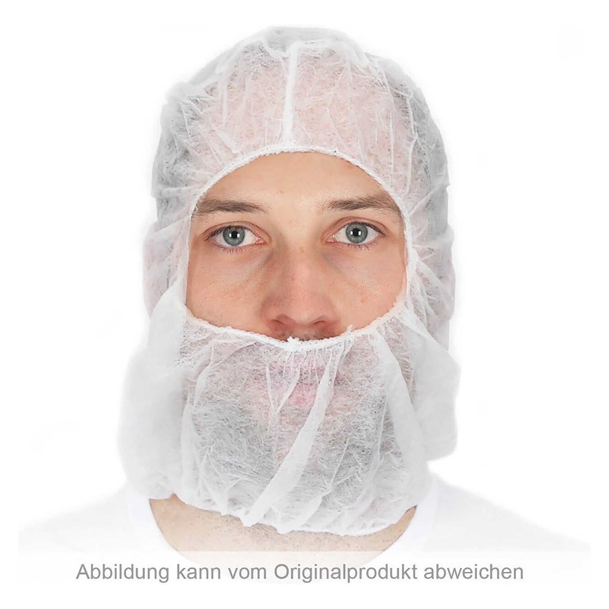 Astrohaube Balaclava aus leichtem PP-Vlies, ohne Mundschutz, Gesichtsausschnitt mit Gummizug, weiß - Franz Mensch 132409