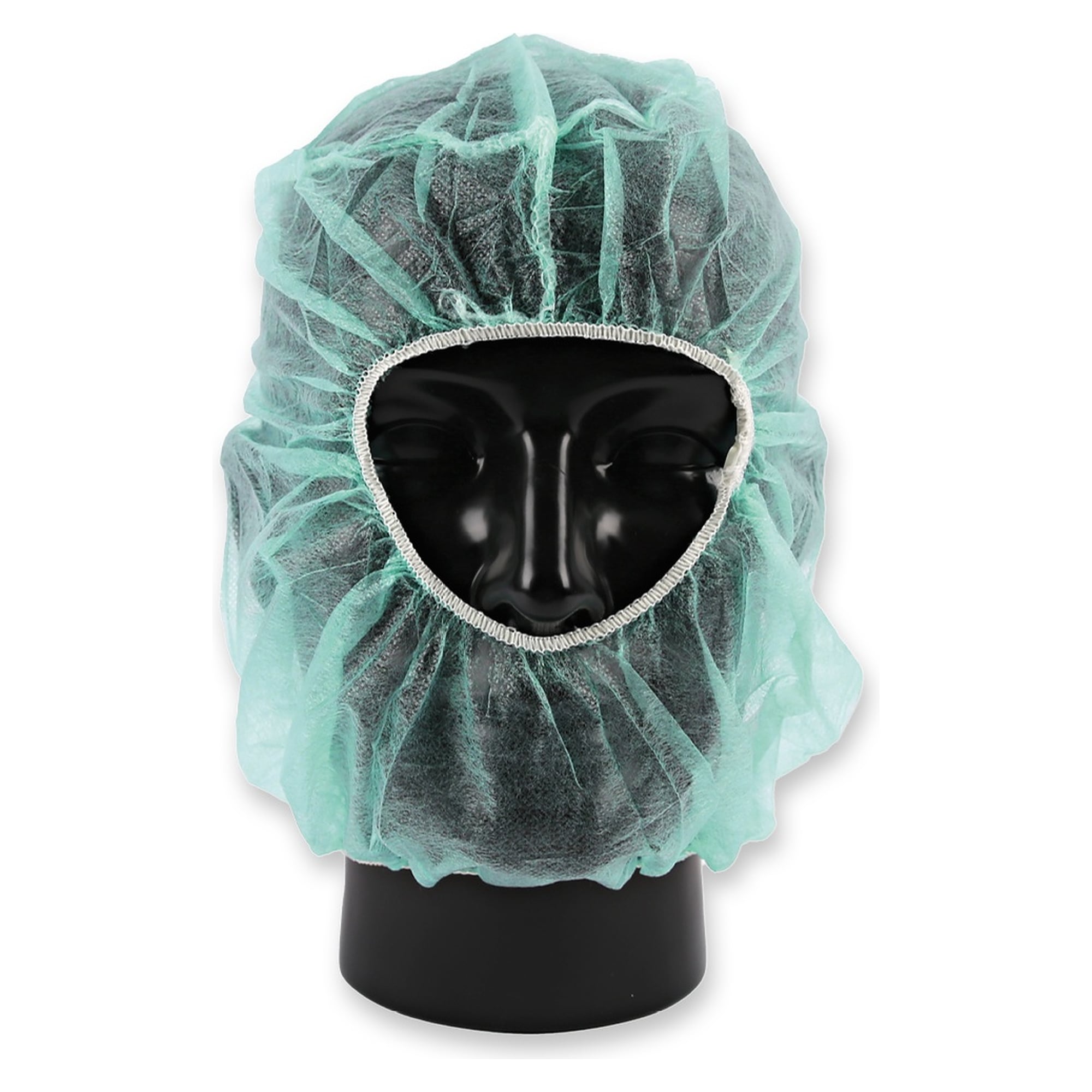Astrohaube Balaclava aus leichtem PP-Vlies, ohne Mundschutz, Gesichtsausschnitt mit Gummizug, grün - Franz Mensch 132479