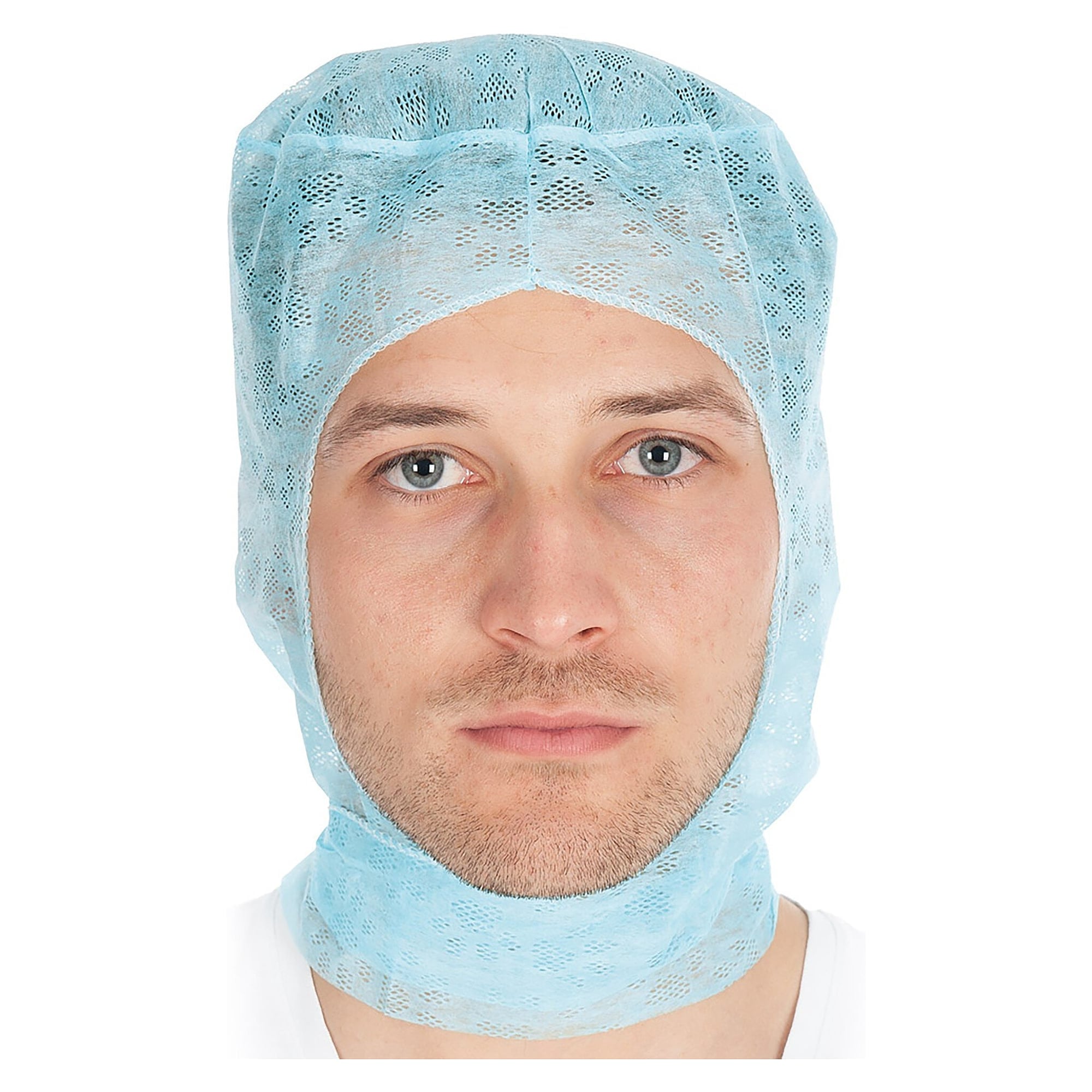 Cagoule astro Hygostar en viscose Keyback, bleu, respirante, à nouer, boîte de 120 - Franz Mensch 13356