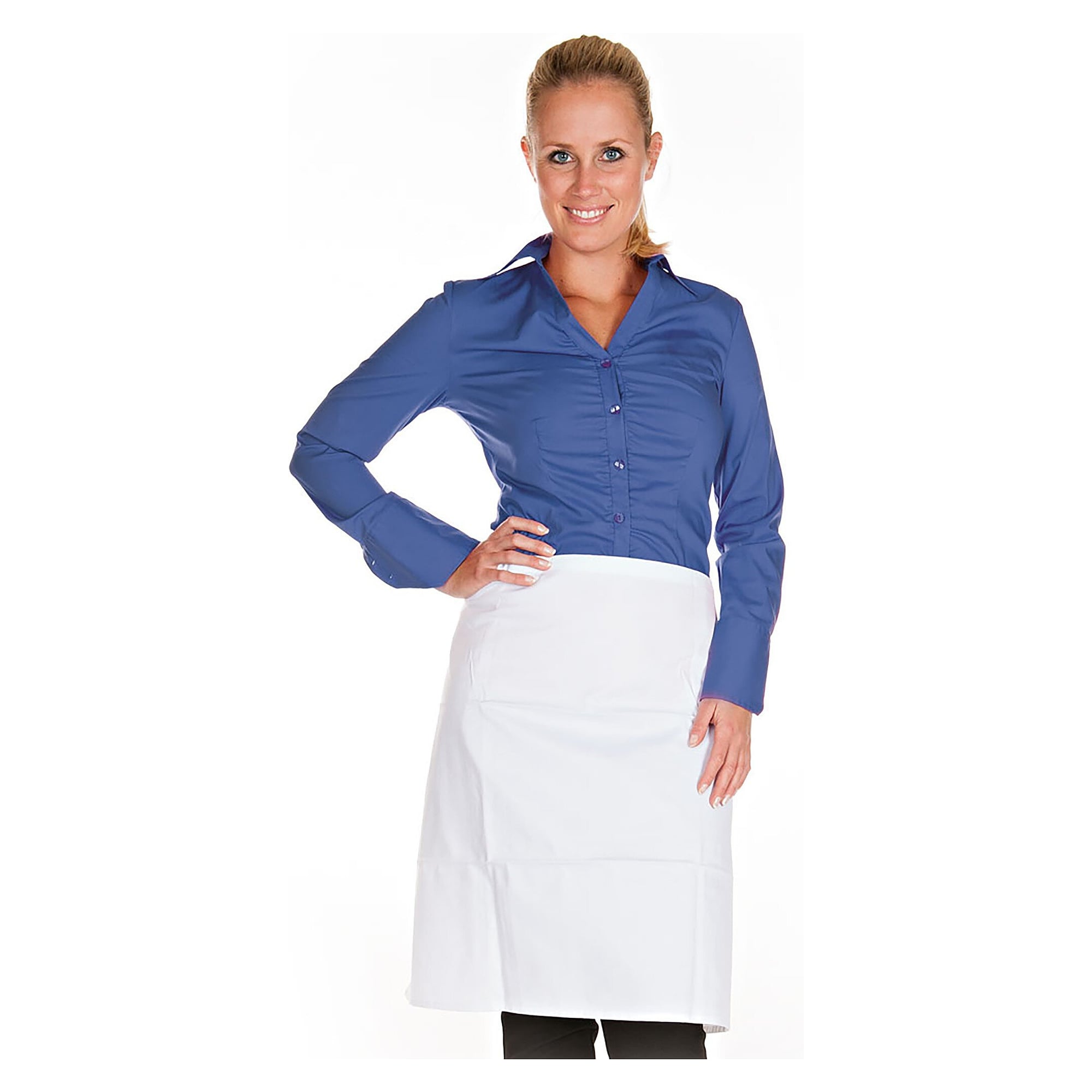 Waist apron in 100 % cotton, 45 x 80 cm, white, washable up to 60 °C, pack of 3 - Franz Mensch 2030