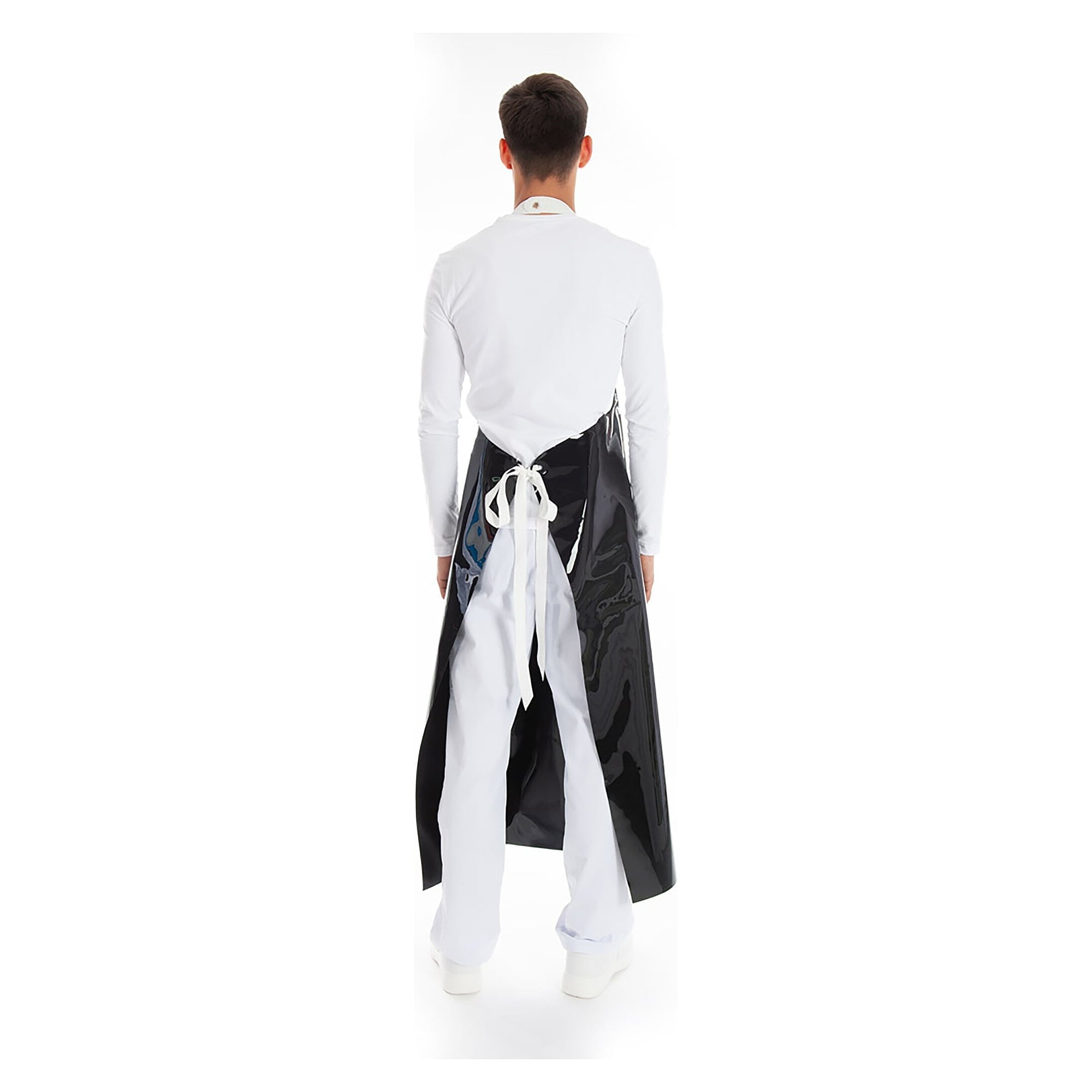 Tablier à bavette PU Hygostar sans tissu intercalaire, noir, 130 x 90 cm - Franz Mensch 237120