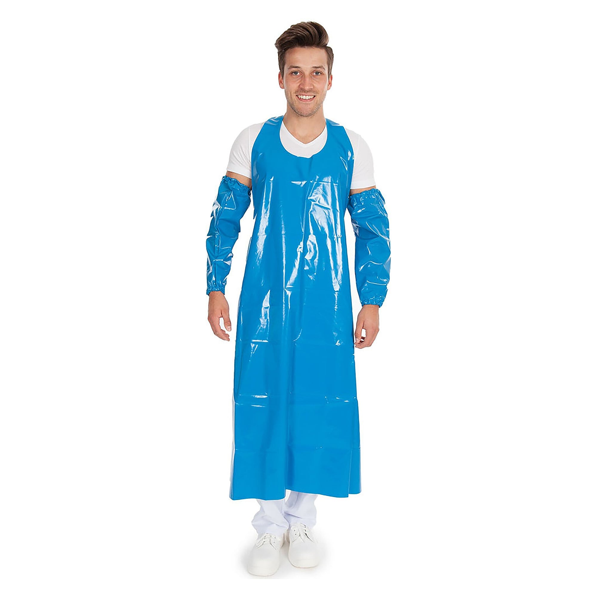 Tablier de travail détectable Hygostar Detect en TPU, bleu, 130 x 90 cm, sans crochets ni œillets - Franz Mensch 238062