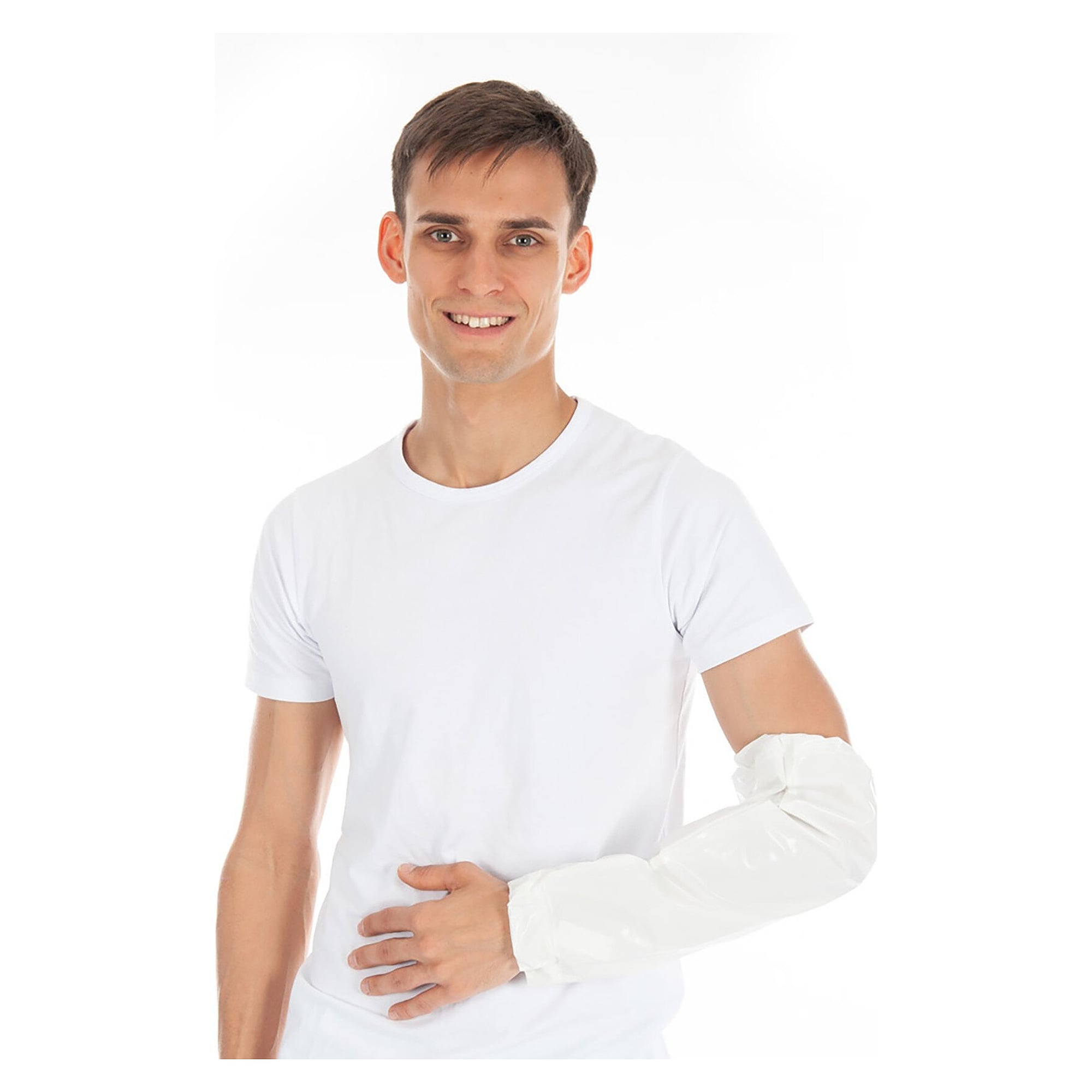 Protège-manches TPU Hygostar, 150 µm, 45 cm, contact alimentaire, lavables 90 °C, bleus, lot de 2 - Franz Mensch 238116