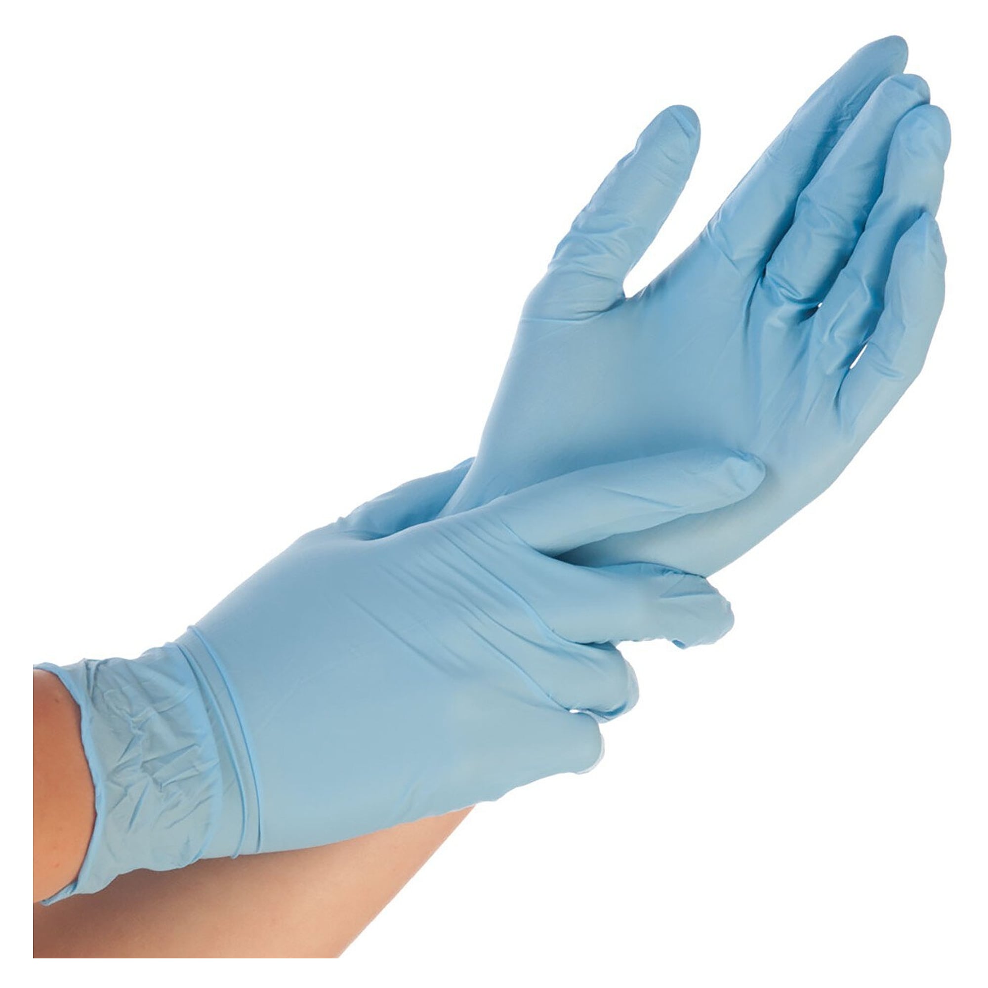 Gant jetable en nitrile Hygonorm Safe Fit, non poudré, sans latex, bleu, taille XL, boîte de 100 - Franz Mensch 261082
