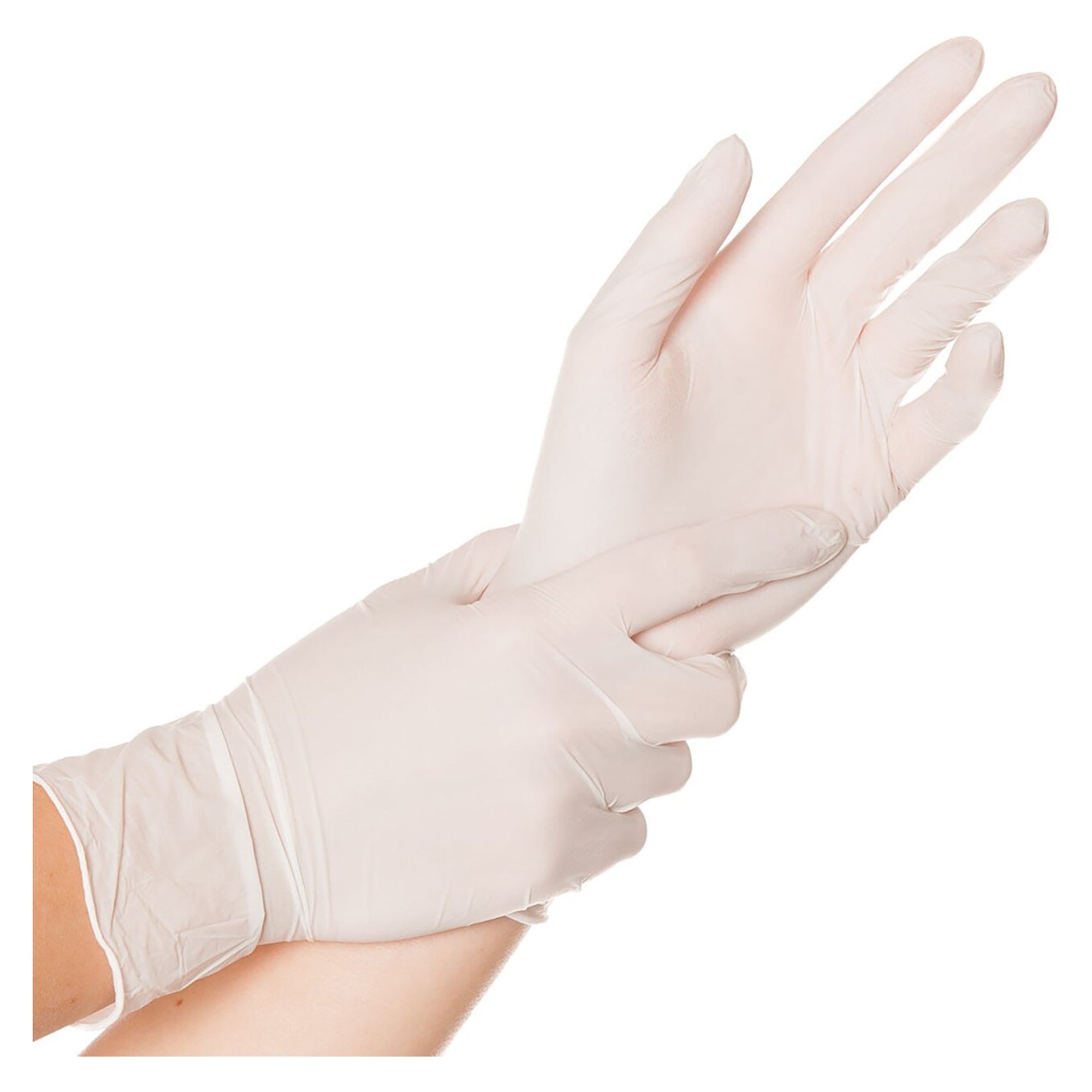Gant jetable en nitrile Hygonorm Safe Fit, non poudré, sans latex, blanc, taille M, boîte de 100 - Franz Mensch 261502